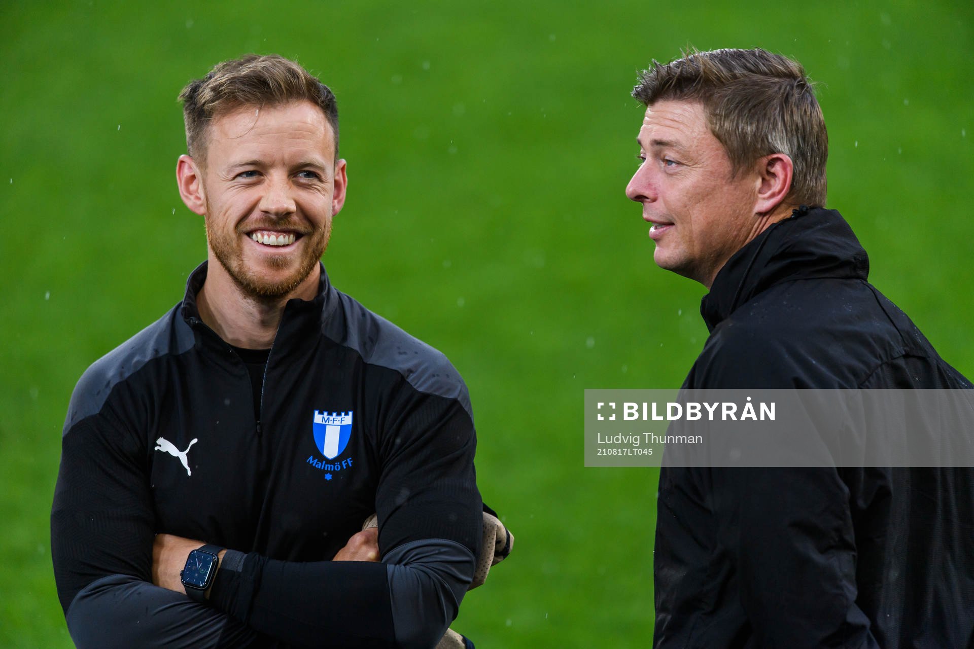 Physio Mark Read and Jon Dahl Tomasson, head coach