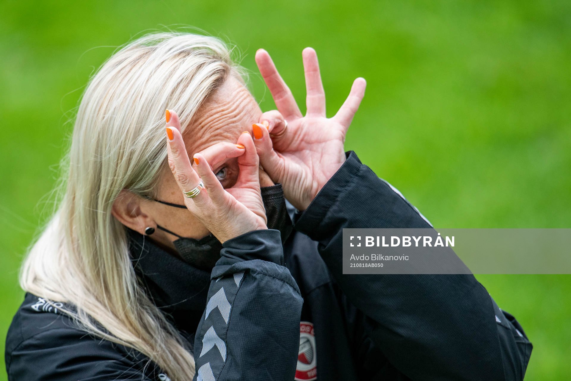 Head coach of Kristianstad Elisabet Gunnarsdóttir during the Champions League qualifying football match between Bröndby and Kristianstad on August 18, 2021 in Kristianstad.