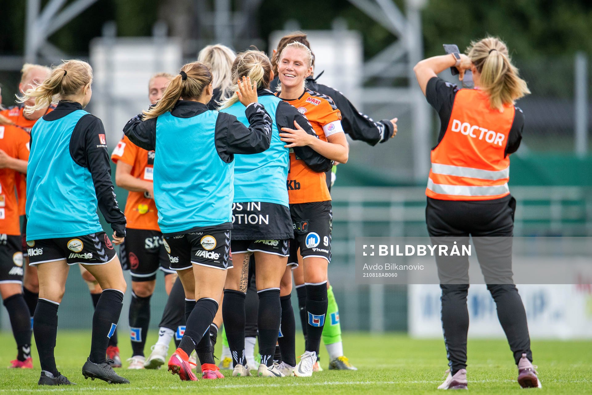 Josefine Rybrink of Kristianstad celebrate