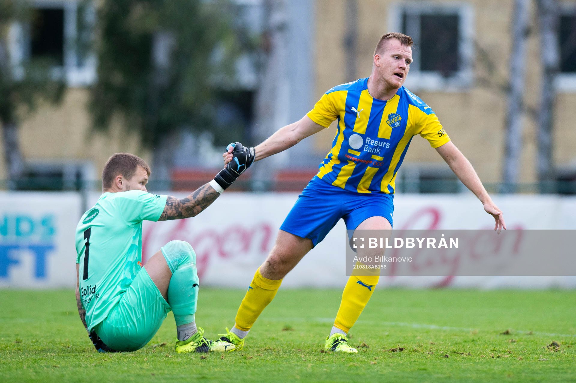 Eskilsminnes målvakt Pontus Löfvenmark och Victor Wahlgren