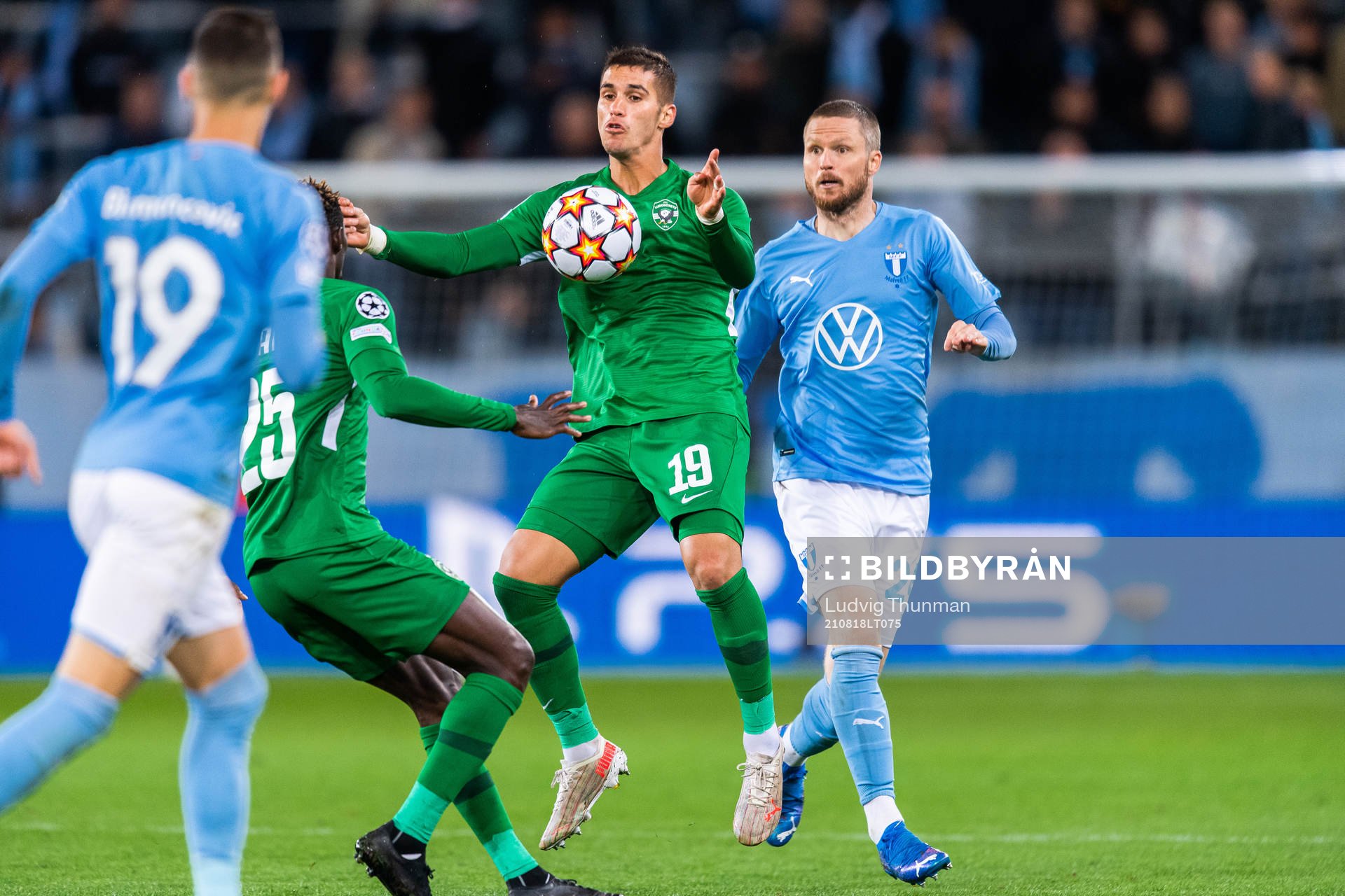 Pieros Sotiriou of Ludogorets and Lasse Nielsen of Malmö FF