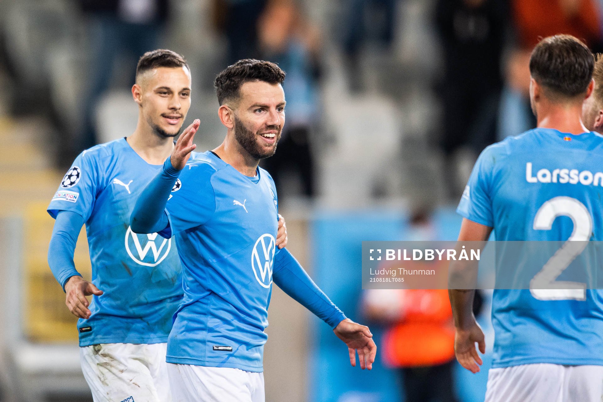 Veljko Birmancevic and Erdal Rakip of Malmö FF celebrate