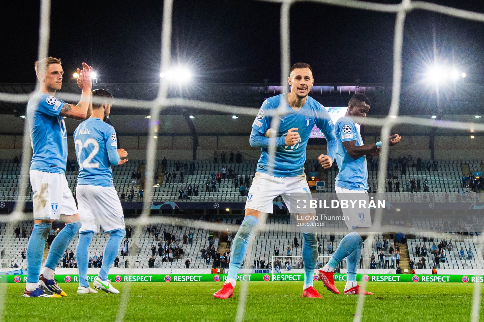 Sören Rieks and Veljko Birmancevic of Malmö FF celebrate