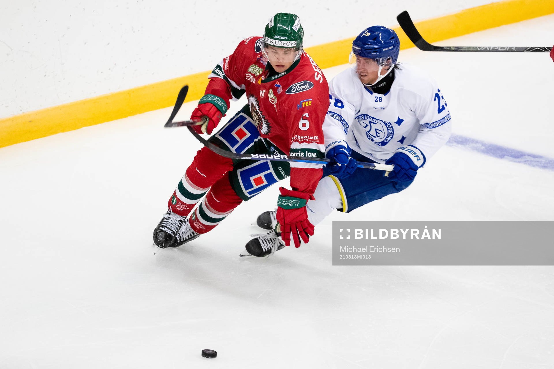 Frölundas Mattias Norlinder och Leksands Justin Kloos