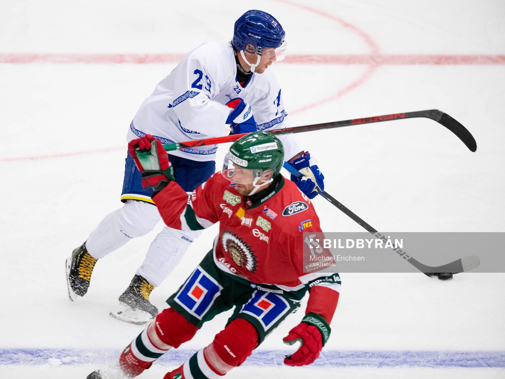 Leksands Mikael Ruohomaa  och Frölundas Anders Grönlund
