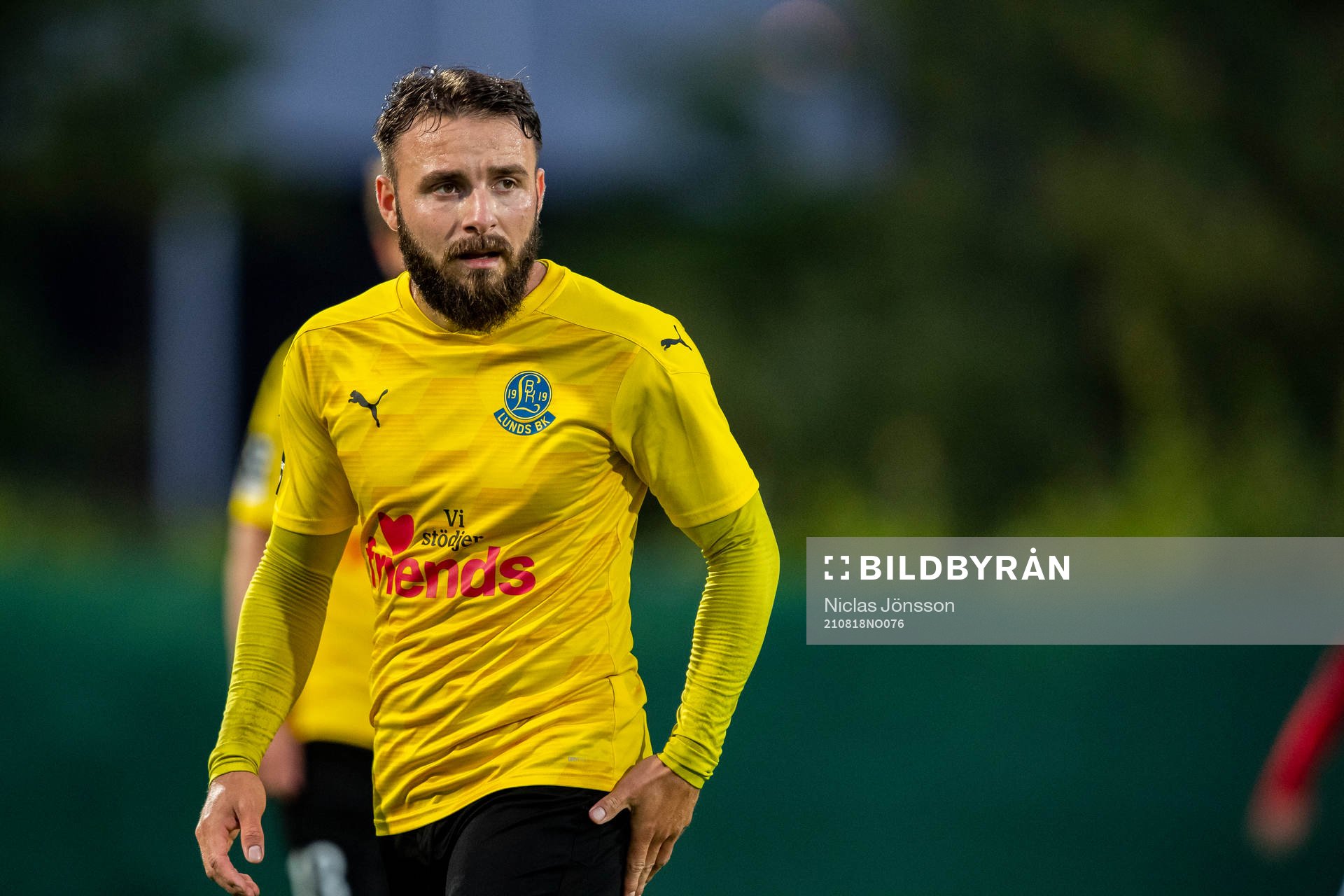 Lunds Filip Pivkovski under fotbollsmatchen i Svenska Cupen mellan Lunds BK och Kalmar den 18 augusti 2021 i Lund. 
