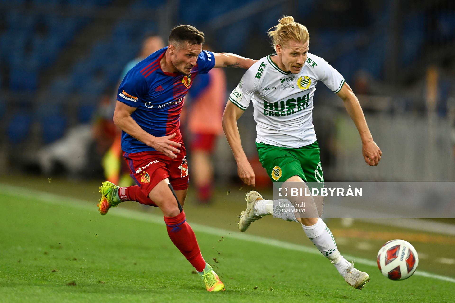 Taulant Xhaka of Basel and Gustav Ludwigson of Hammarby