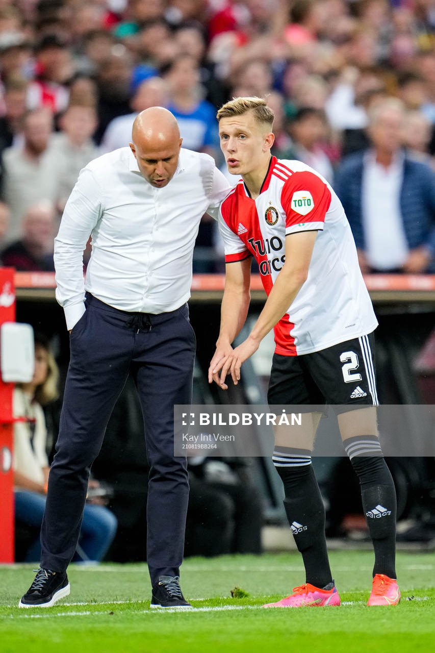 Arne Slot head coach and Marcus Pedersen of Feyenoord