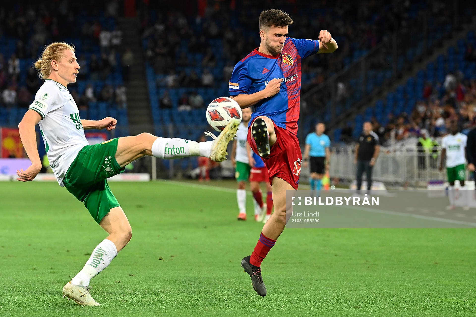 Gustav Ludwigson of Hammarby and Sergio Lopez of Basel