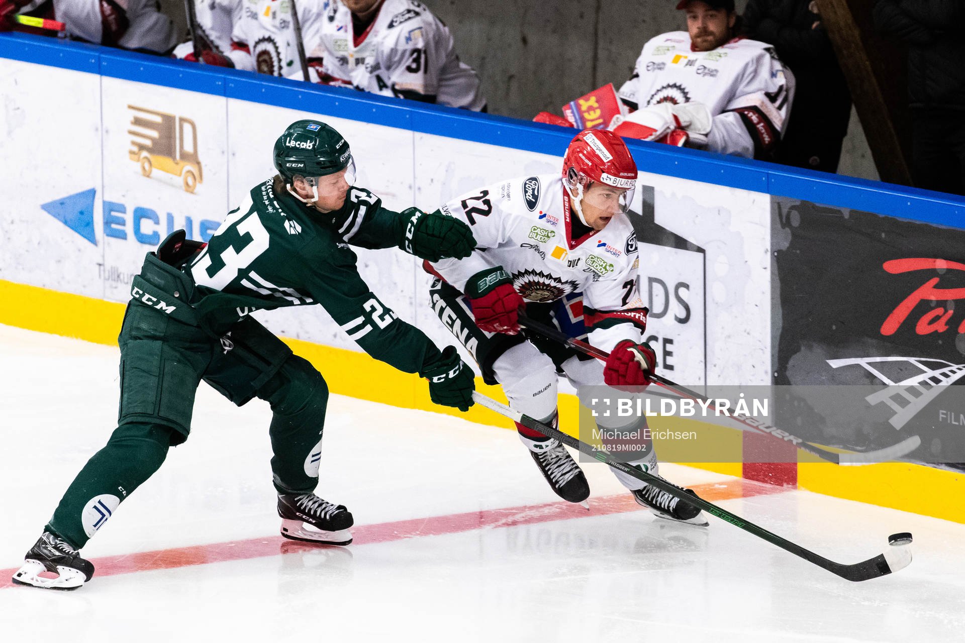 Färjestads Samuel Eriksson och Frölundas Linus Nässén