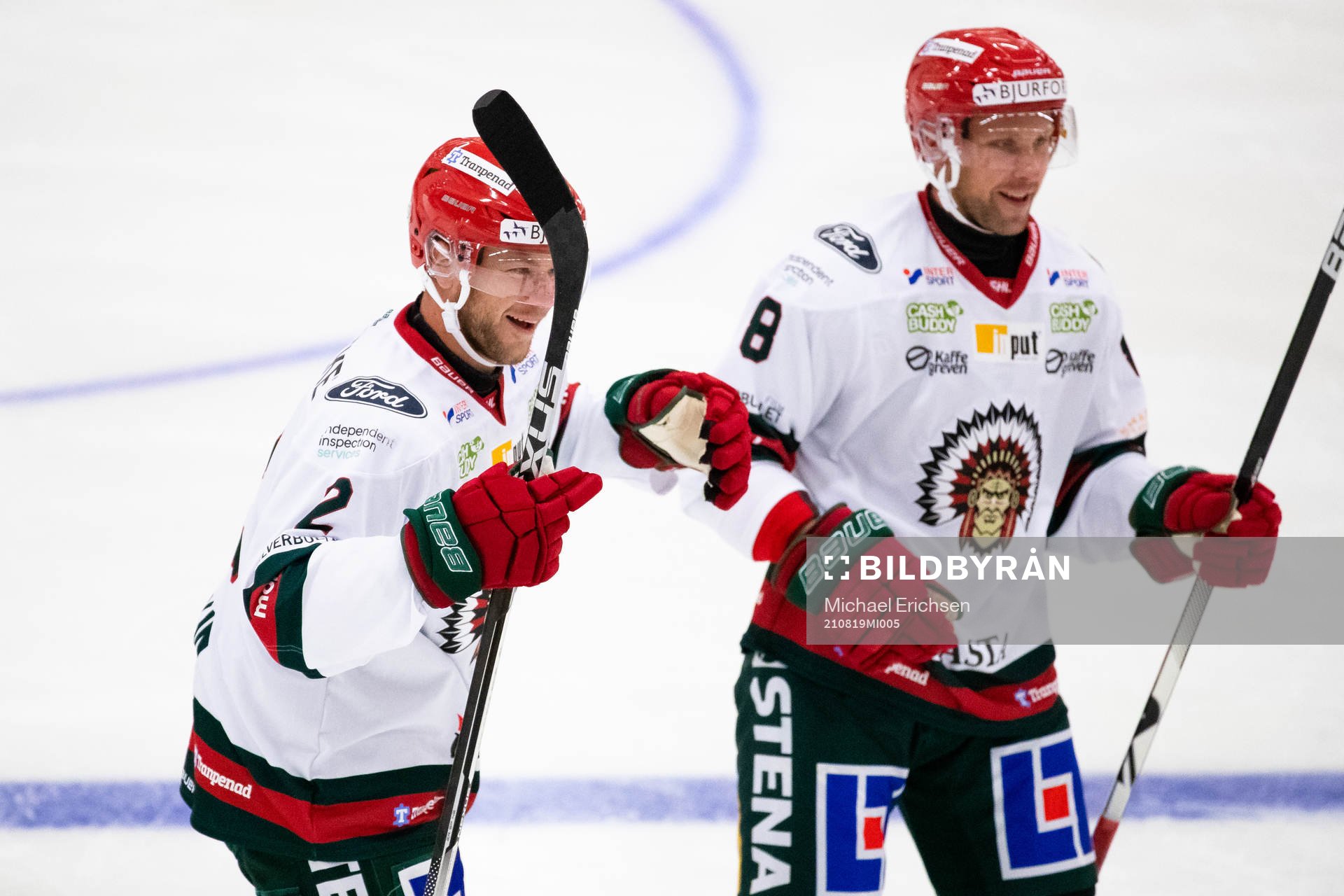 Frölundas Christian Folin och Viktor Ekbom jublar
