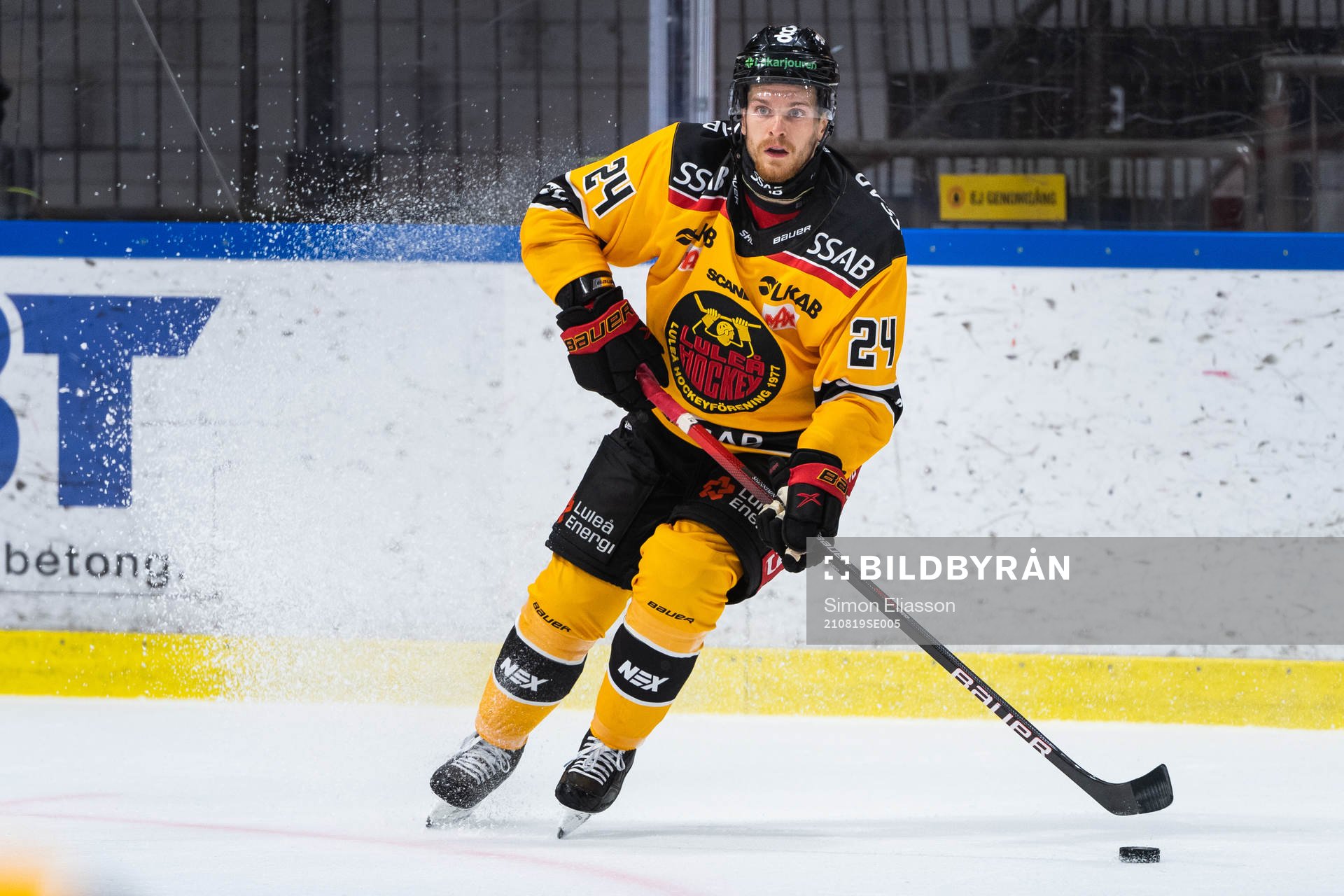 Luleås Brendan Shinnimin underträningsmatchen i ishockey