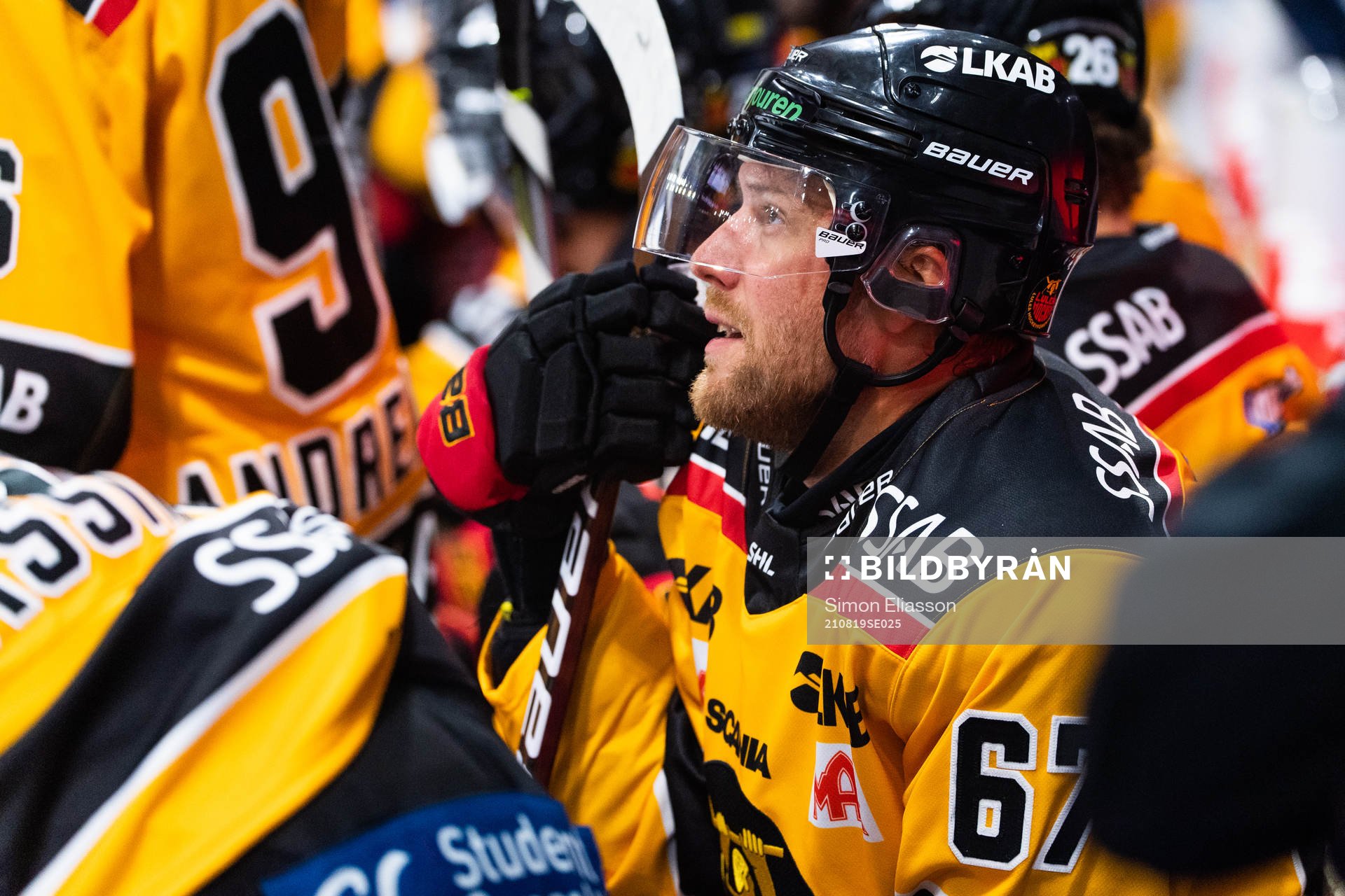Luleås Linus Omark underträningsmatchen i ishockey mellan