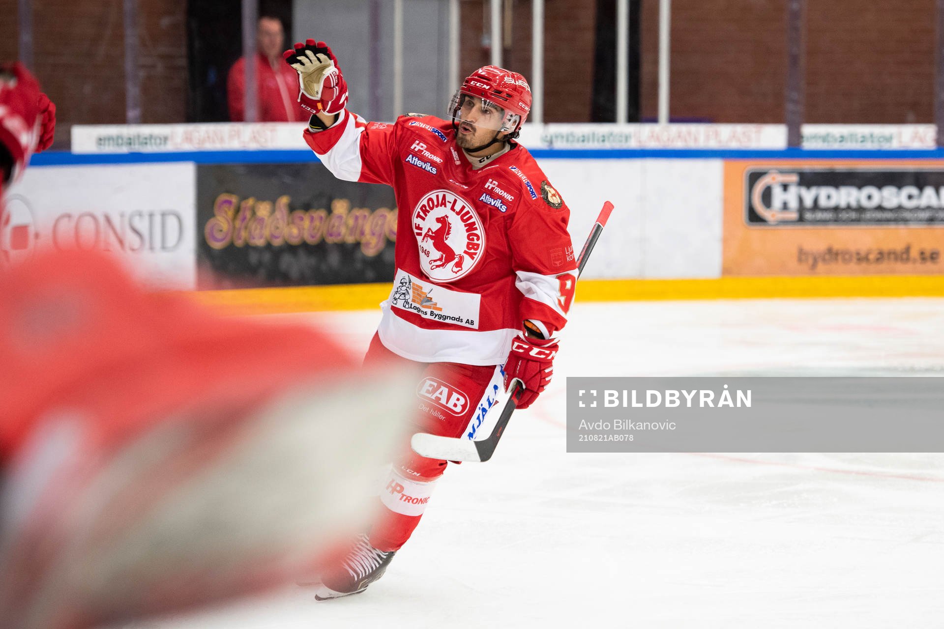 Troja/Ljungbys  Kevin Karlsson jublar
