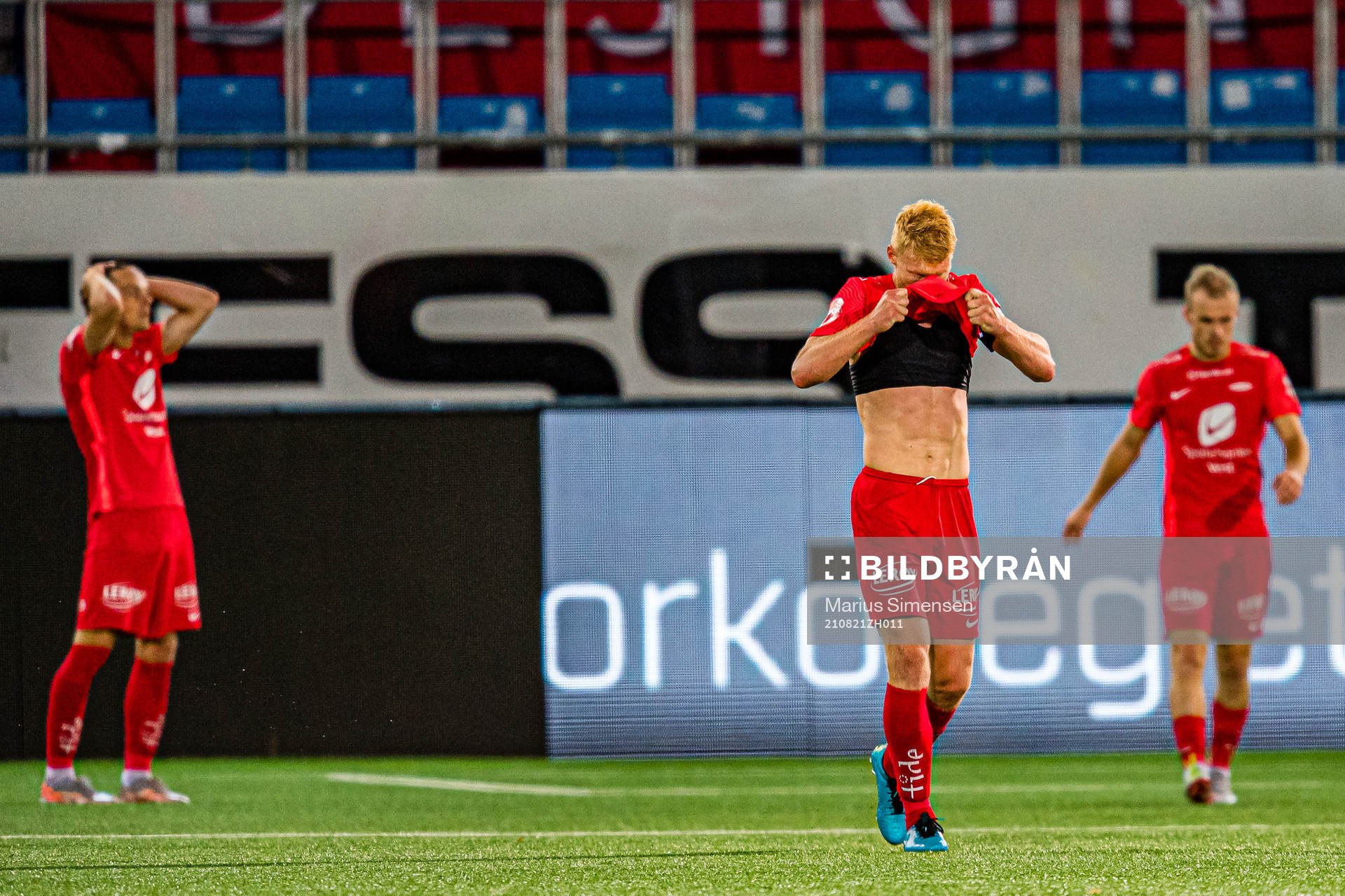 Sivert Heltne Nilsen of Brann looks dejected