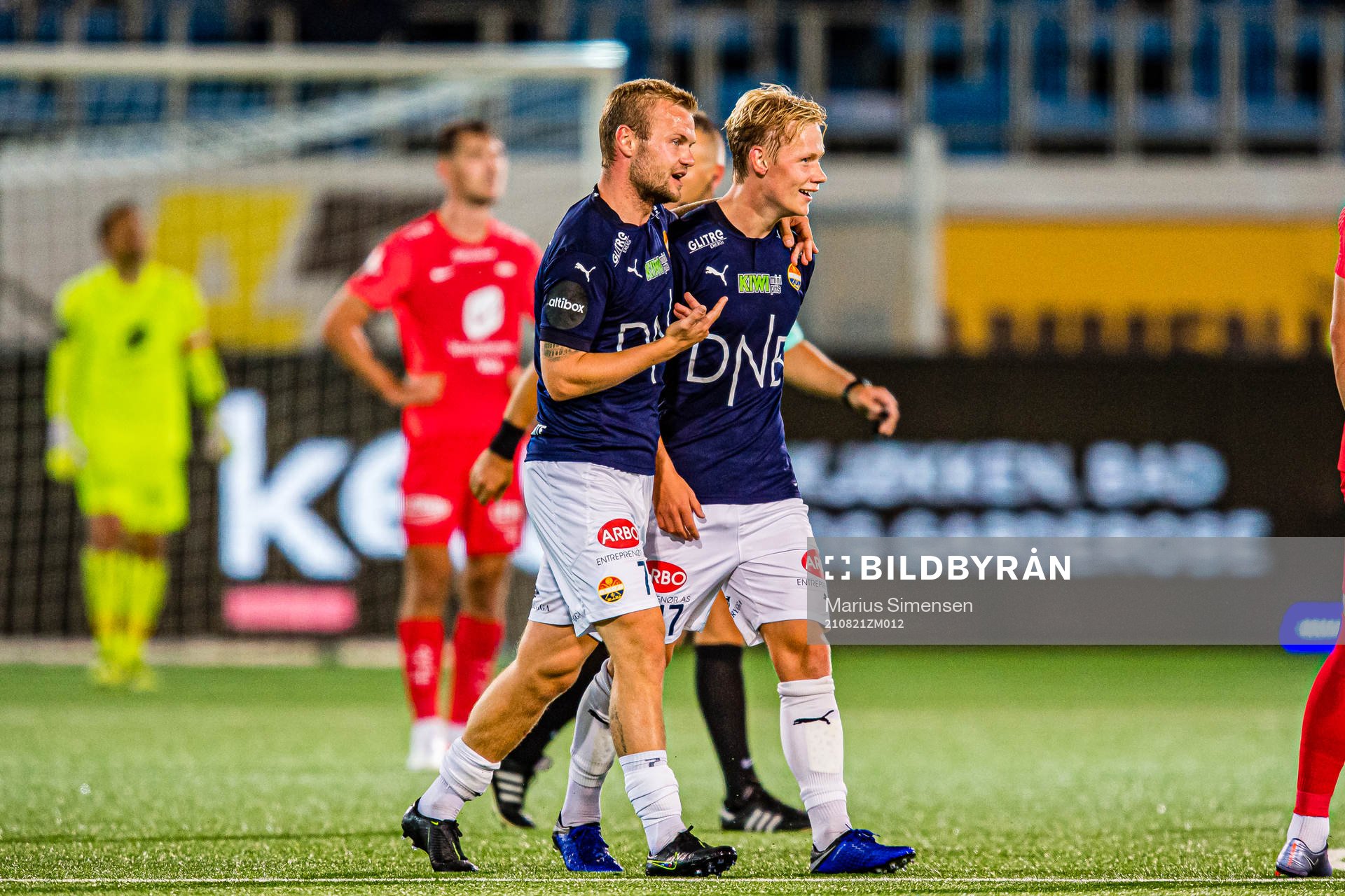 Tobias Fjeld Gulliksen of Strømsgodset celebrates with