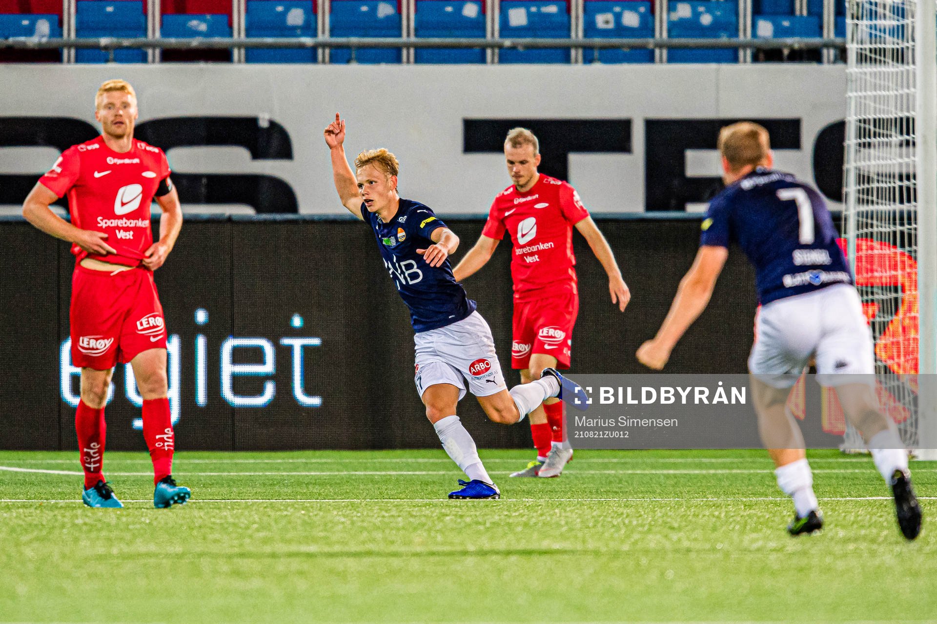 Tobias Fjeld Gulliksen of Strømsgodset celebrates
