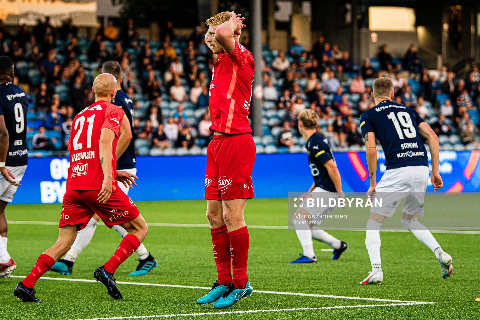Sivert Heltne Nilsen of Brann looks dejected