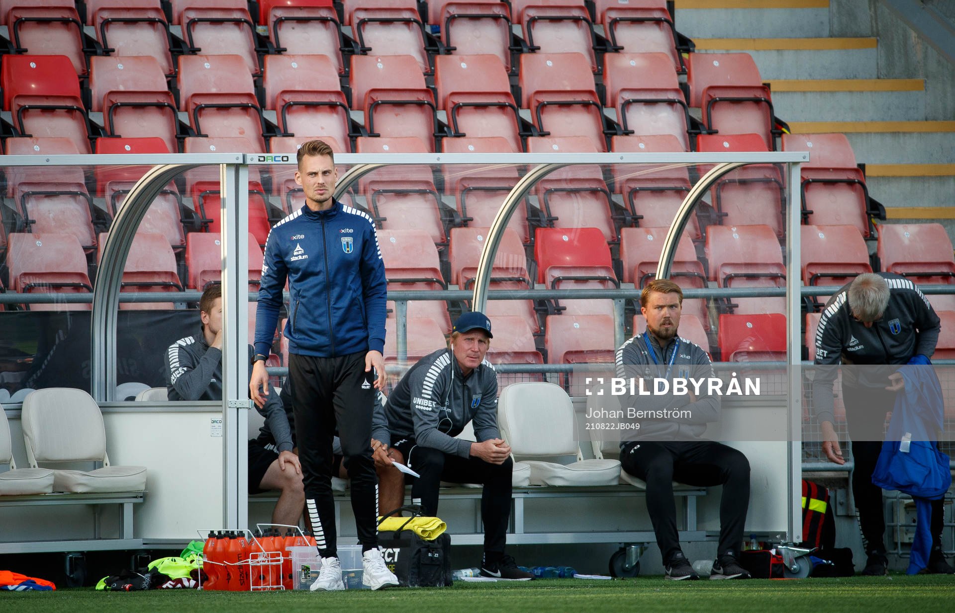 Sirius Sirius tränare Daniel Bäckström under fotbollsmatchen i Allsvenskan mellan Örebro och Sirius den 22 augusti 2021 i Örebro. 