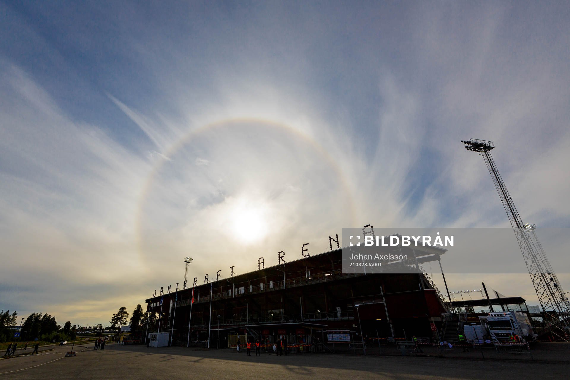 Solhalo över Jämtkraft Arena