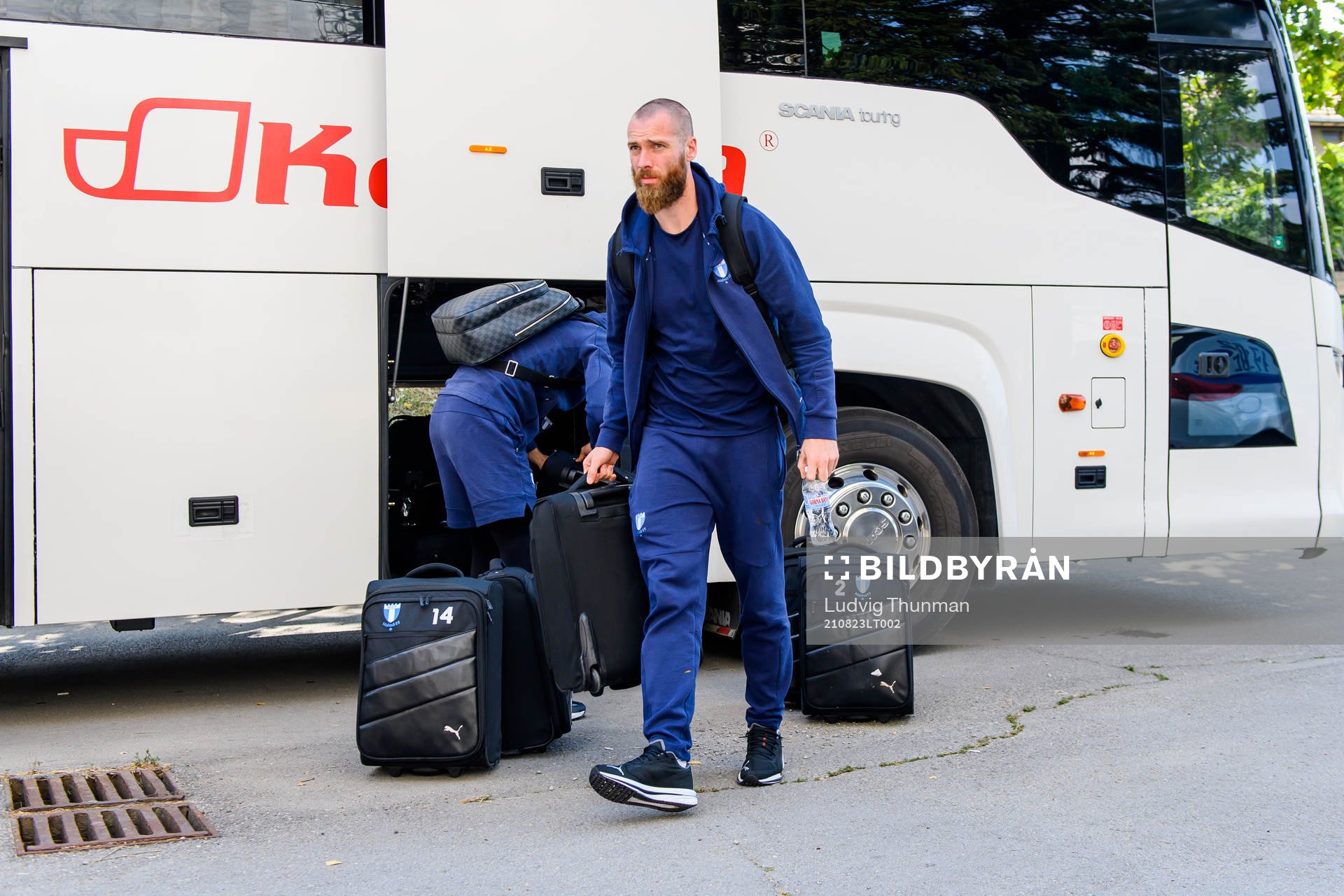 Jo Inge Berget of Malmö FF arrive at the team hotel