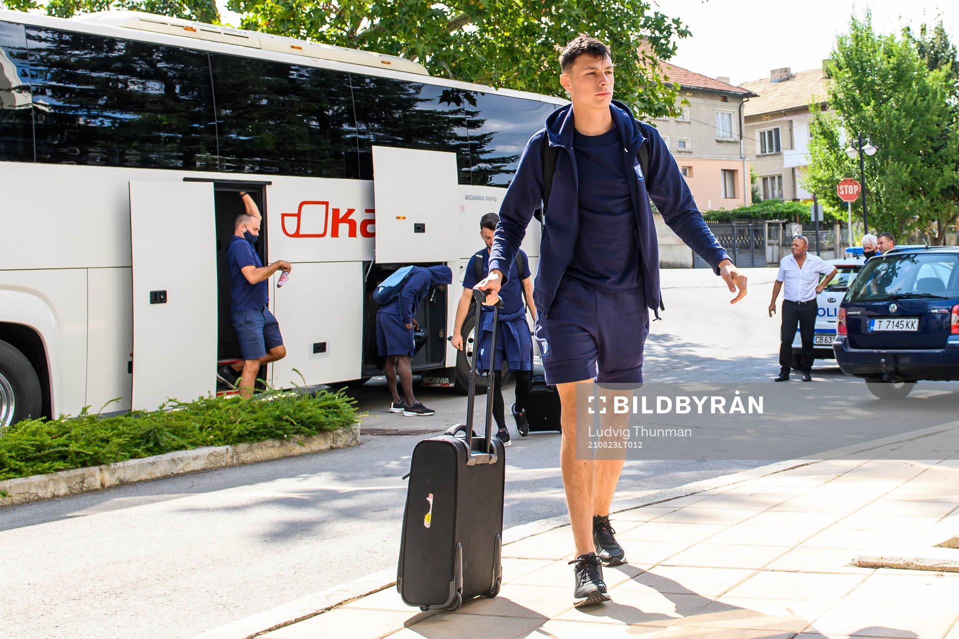 Anel Ahmedhodzic of Malmö FF arrive at the team hotel