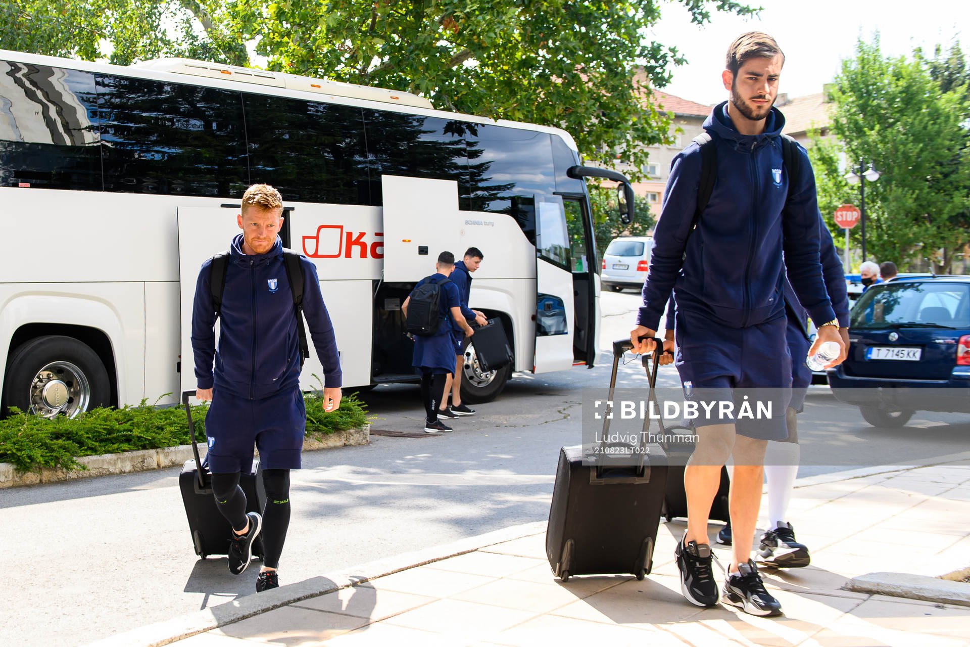 Anders Christiansen and Adi Nalic of Malmö FF arrive at