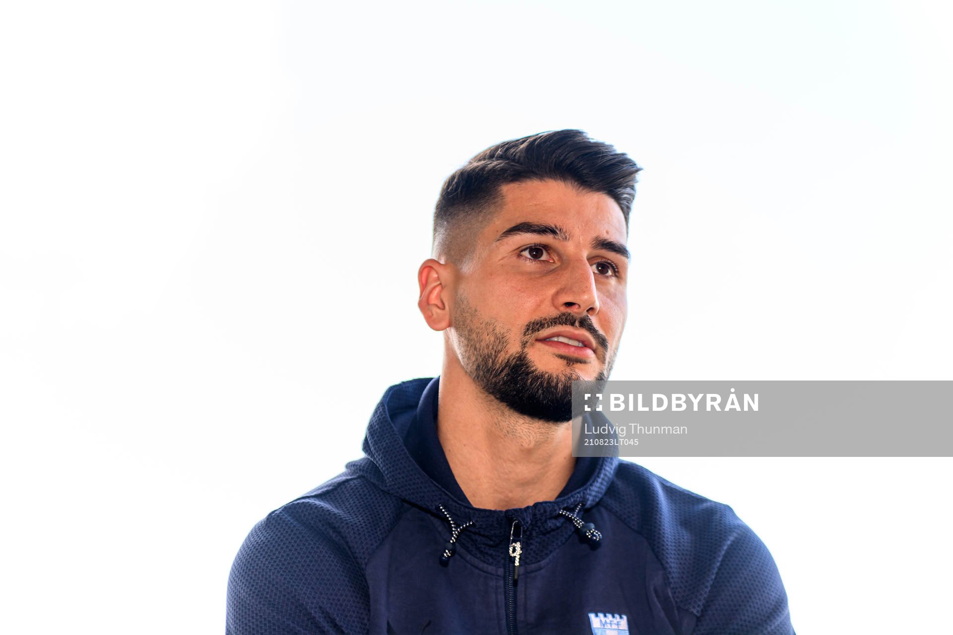 Antonio Colak of Malmö FF is interviewed by the media
