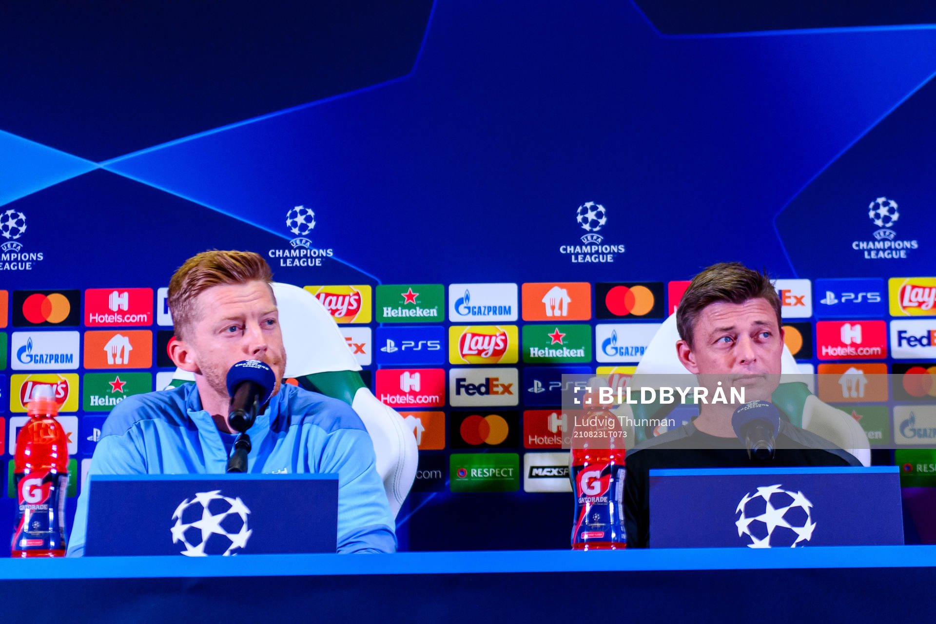 Anders Christiansen and Jon Dahl Tomasson, head coach
