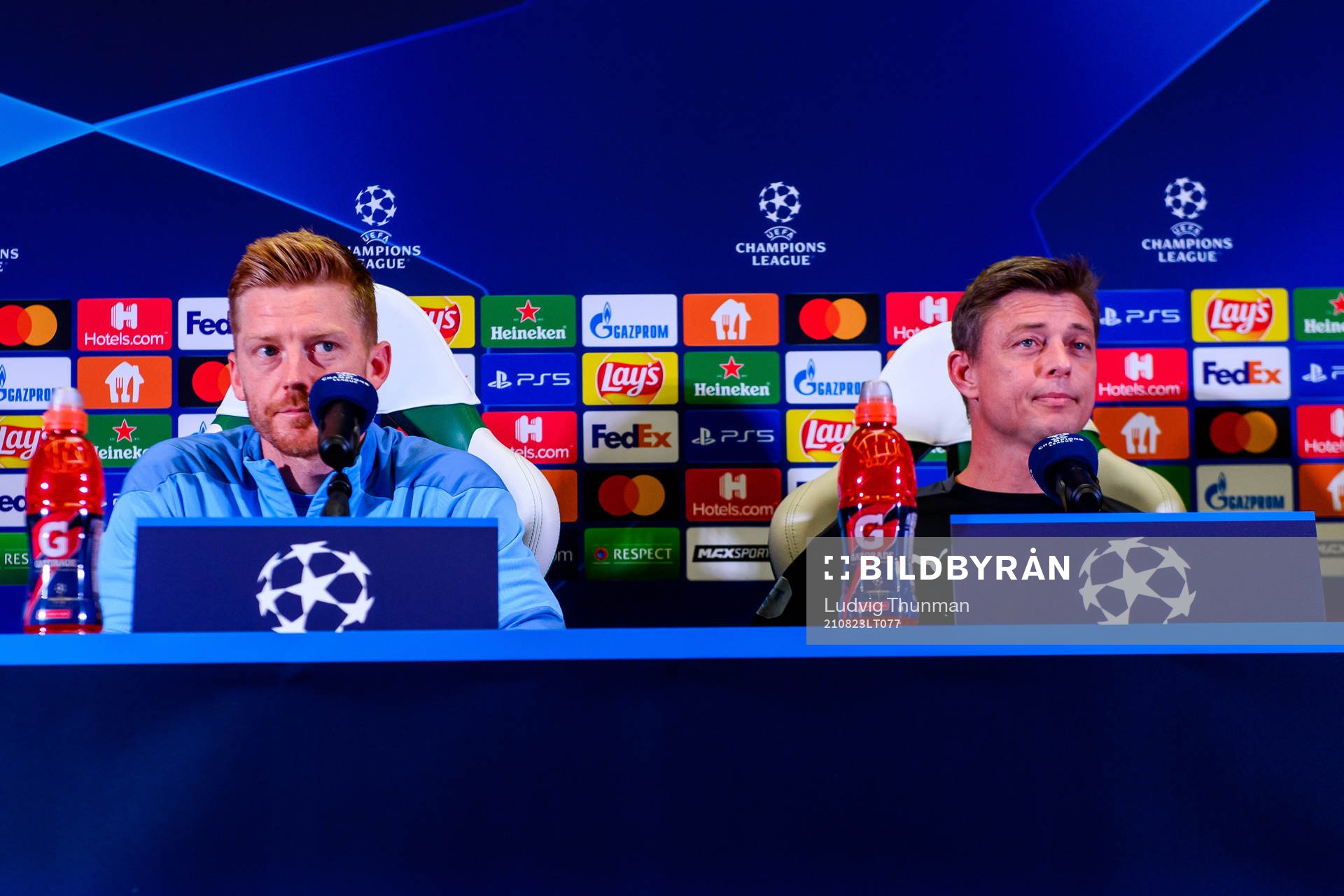 Anders Christiansen and Jon Dahl Tomasson, head coach
