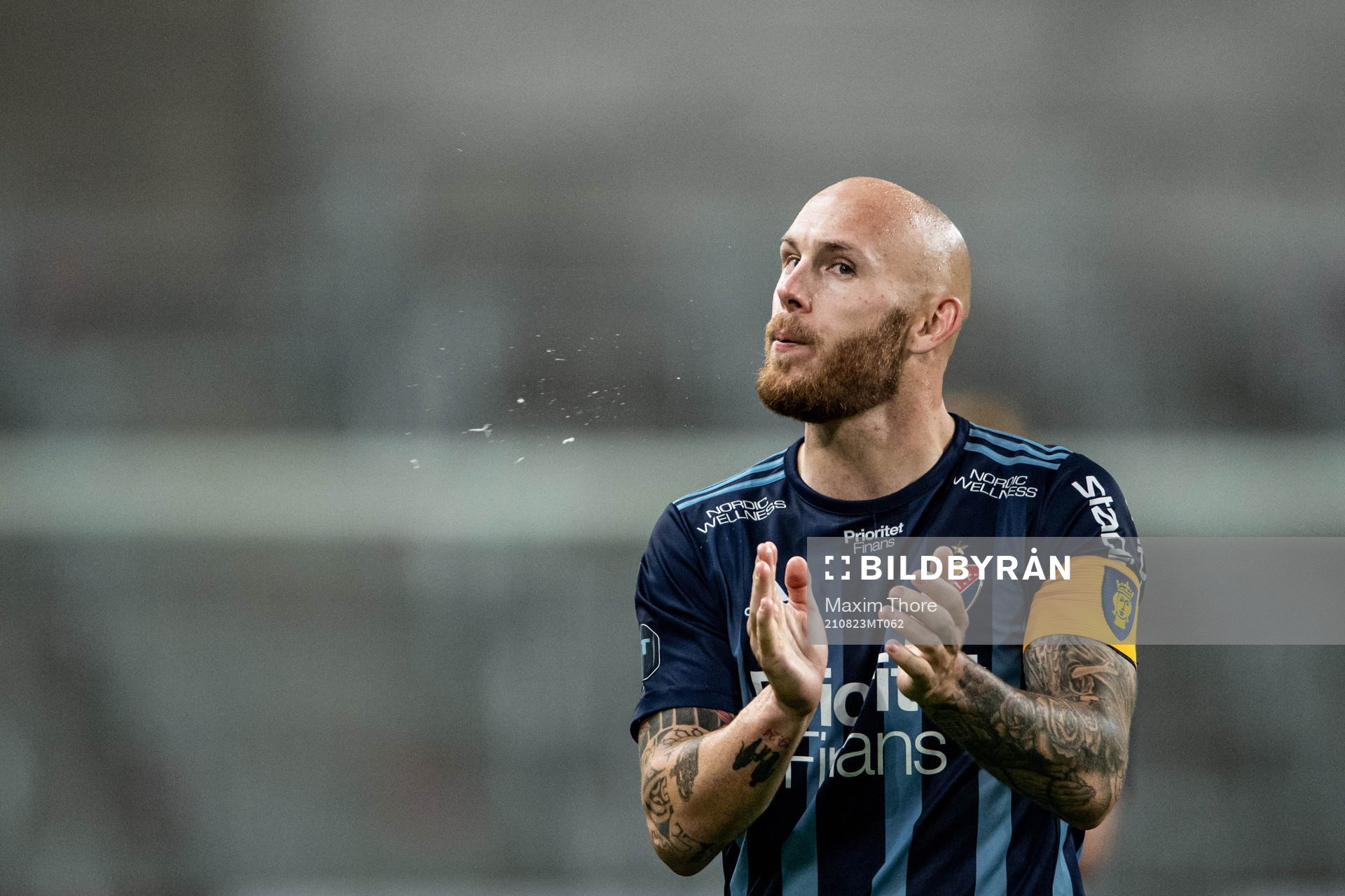 Djurgårdens Magnus Eriksson efter fotbollsmatchen i Allsvenskan mellan Djurgården och Mjällby den 23 augusti 2021 i Stockholm. 