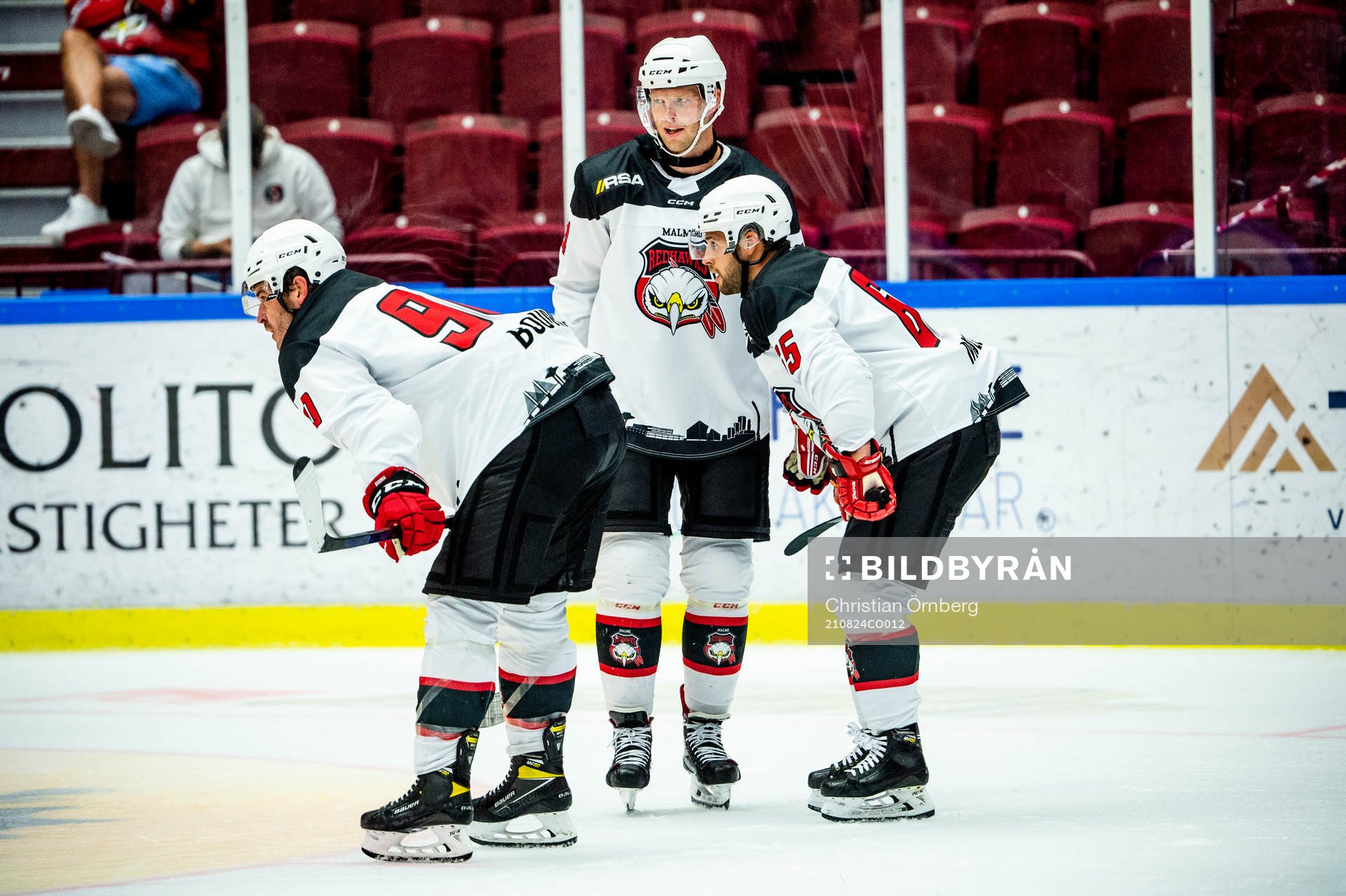 Malmö Redhawks Lance Bouma, Carl Söderberg och Alexander