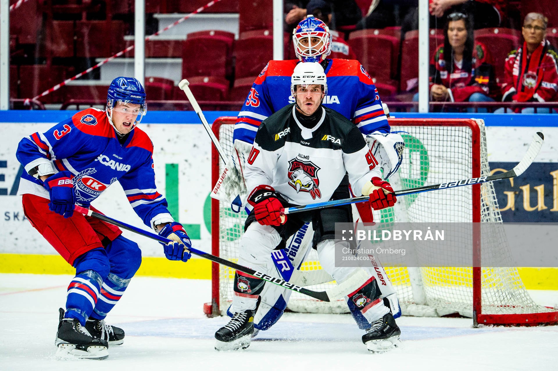 Malmö Redhawks Lance Bouma mot Oskarshamns William Kreü
