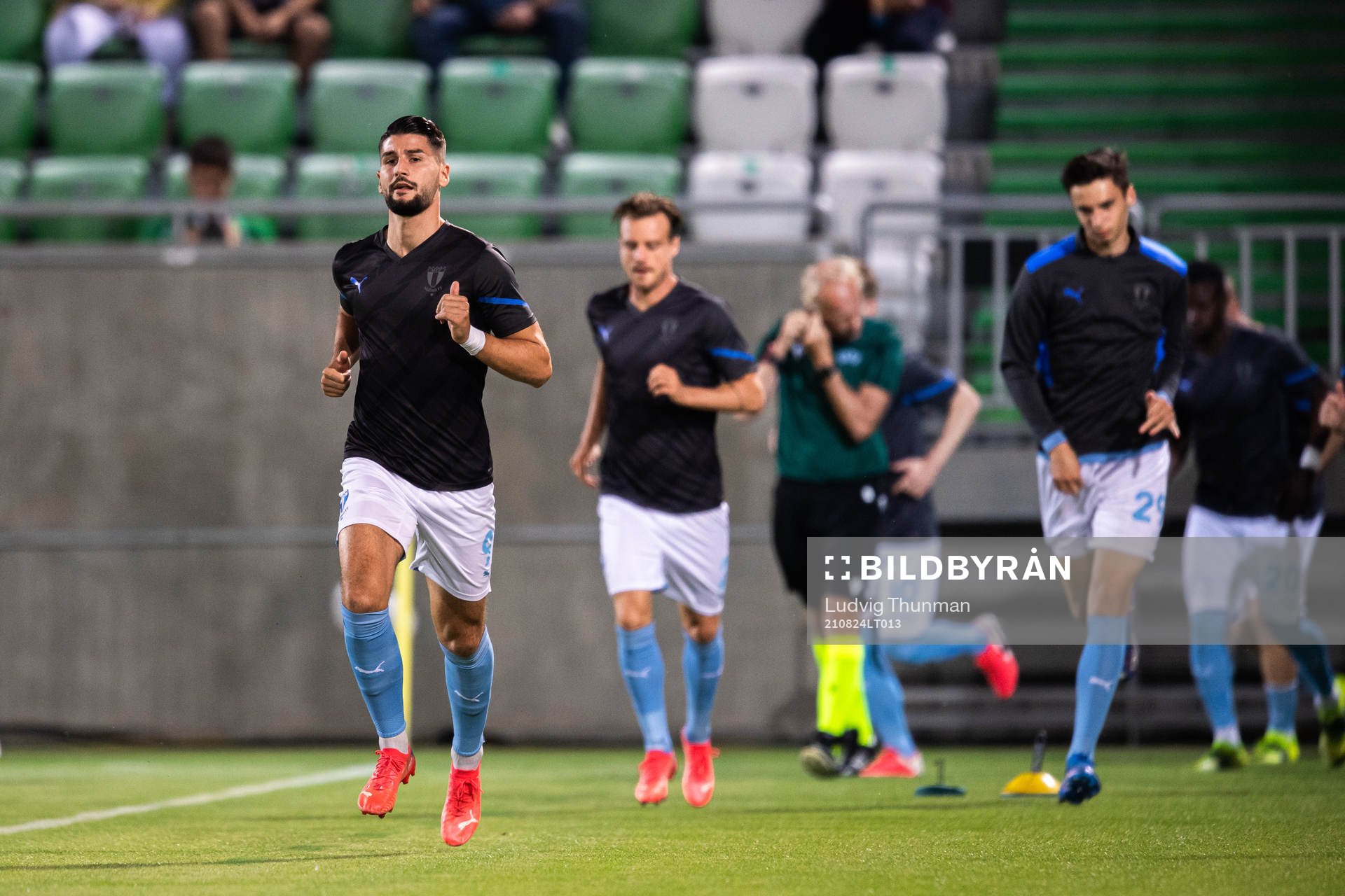 Antonio Colak, Eric Larsson and Noah Eile of Malmö FF