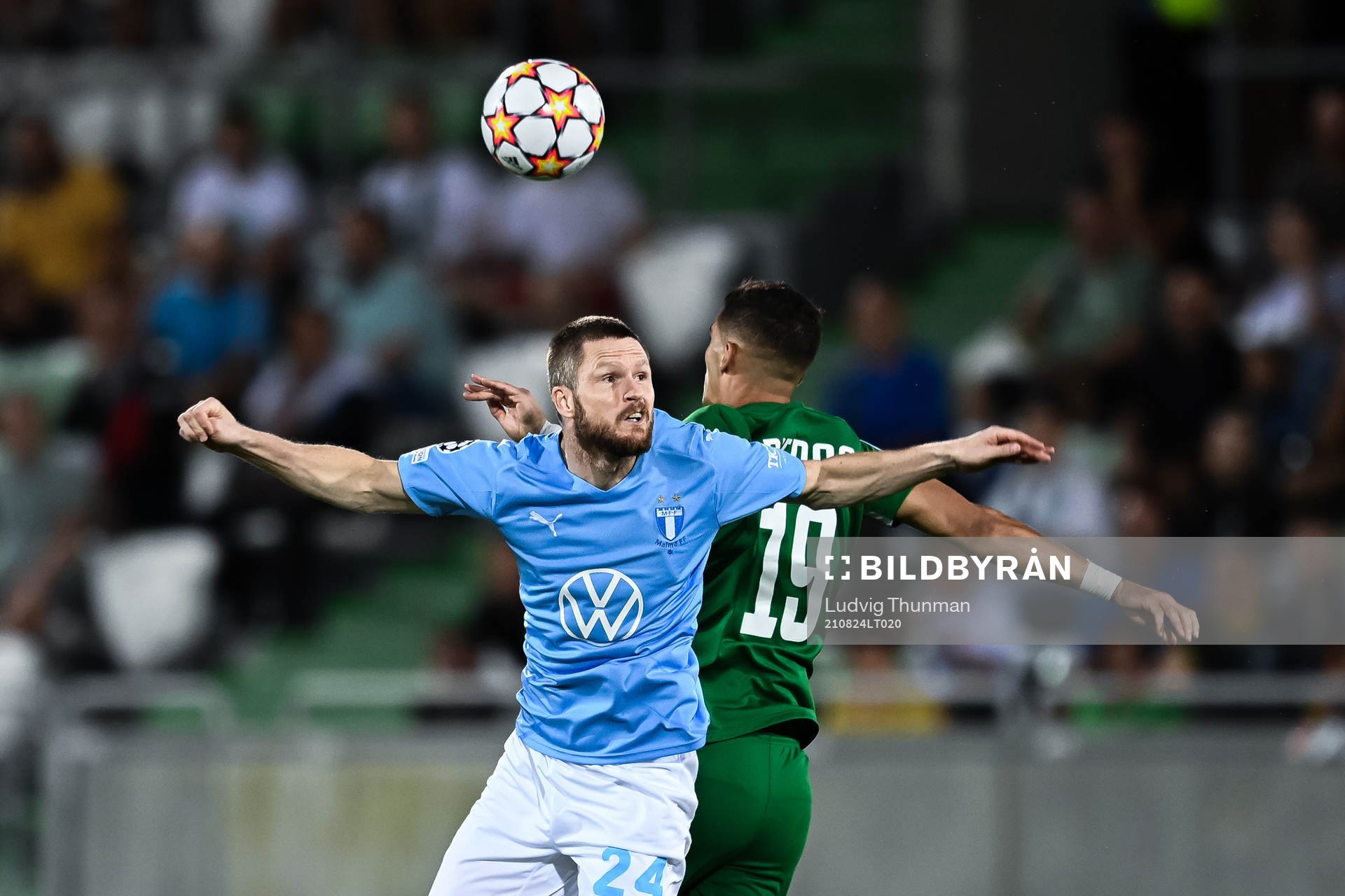 Lasse Nielsen of Malmö FF and Pieros Sotiriou of Ludogorets