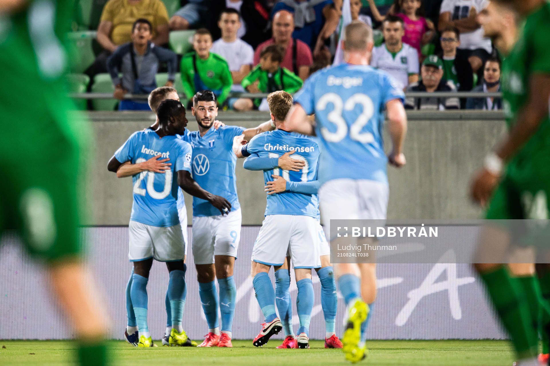 Sören Rieks of Malmö FF celebrate with teammates