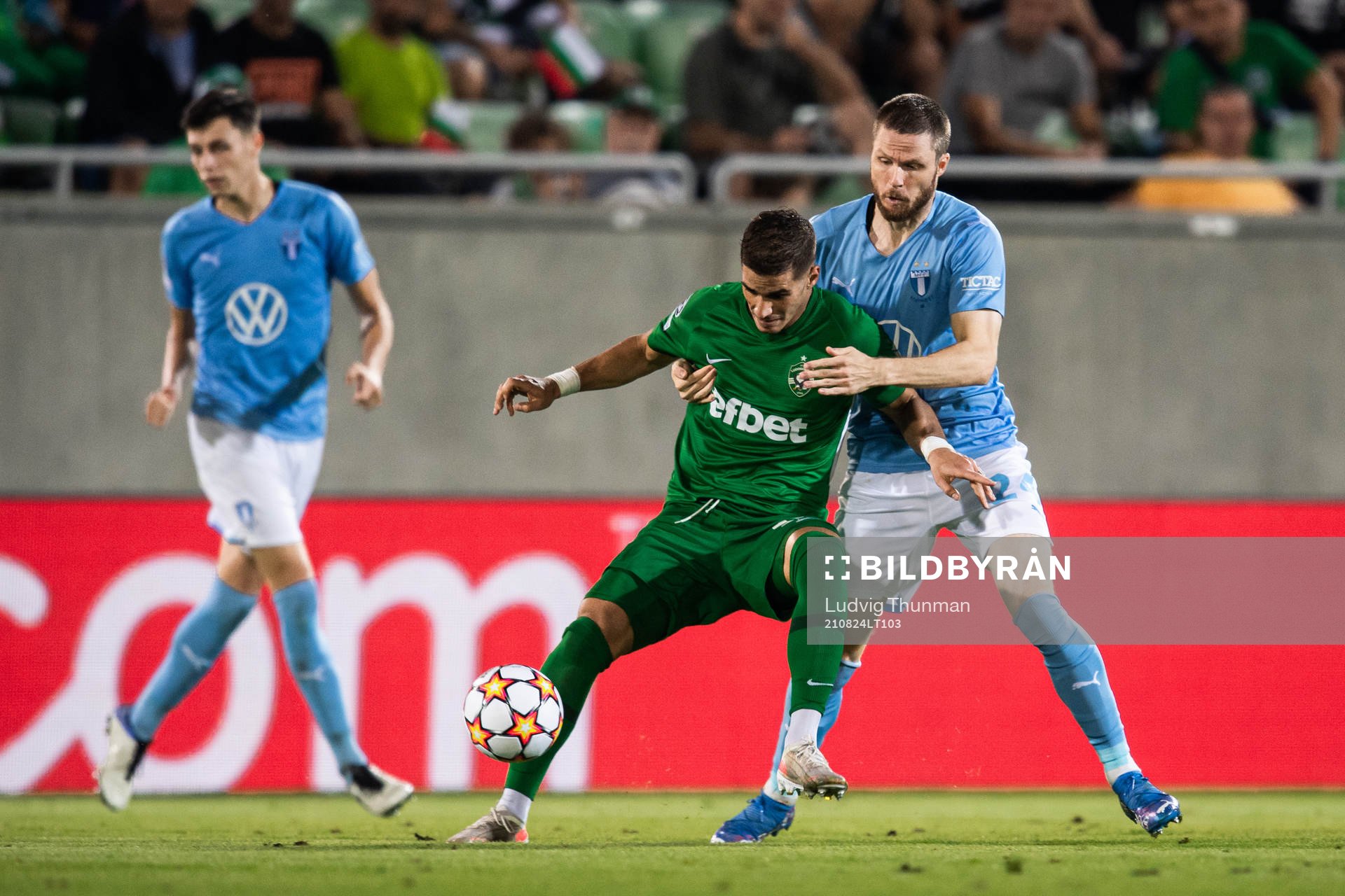 Pieros Sotiriou of Ludogorets and Lasse Nielsen of Malmö FF