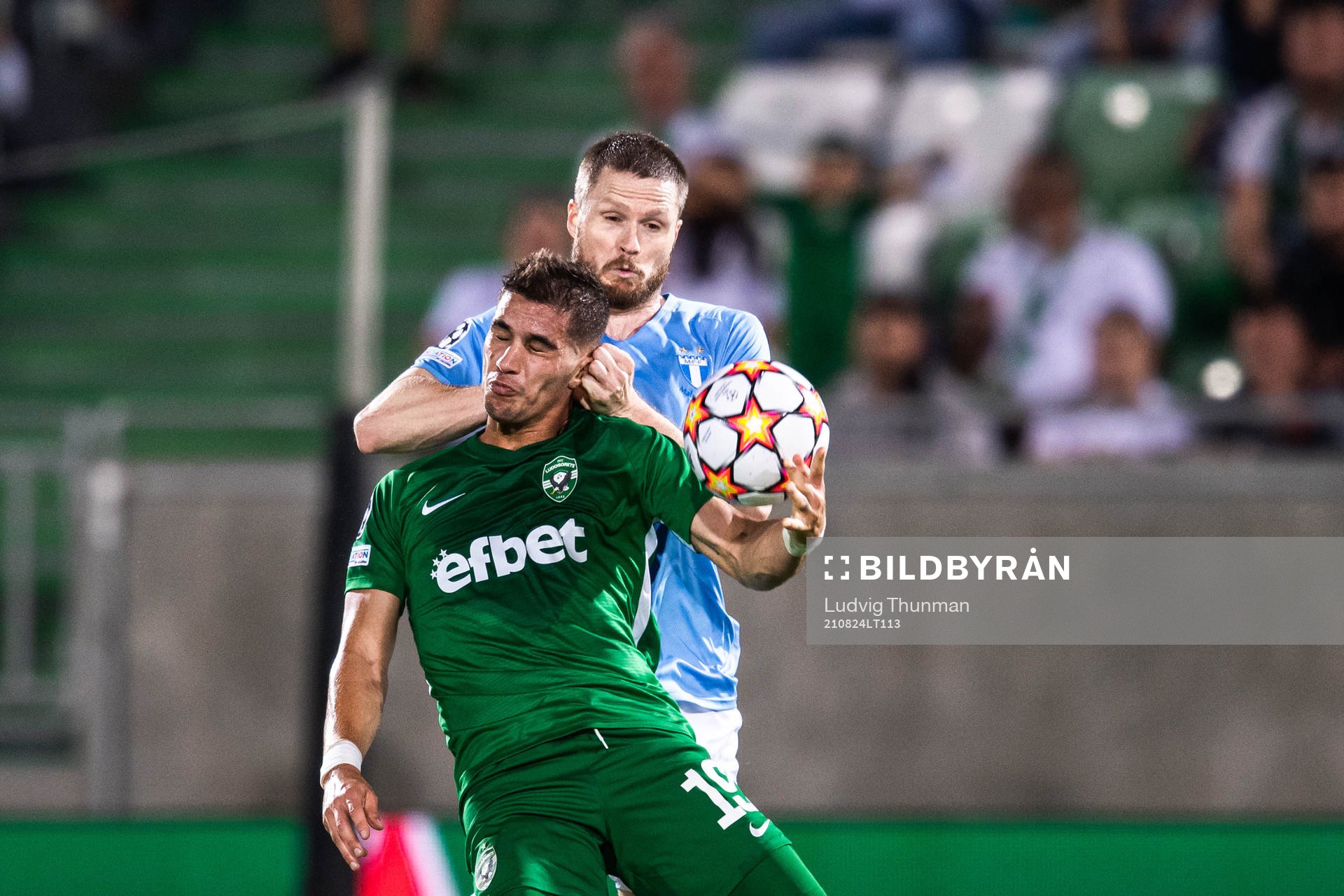 Lasse Nielsen of Malmö FF and Pieros Sotiriou of Ludogorets