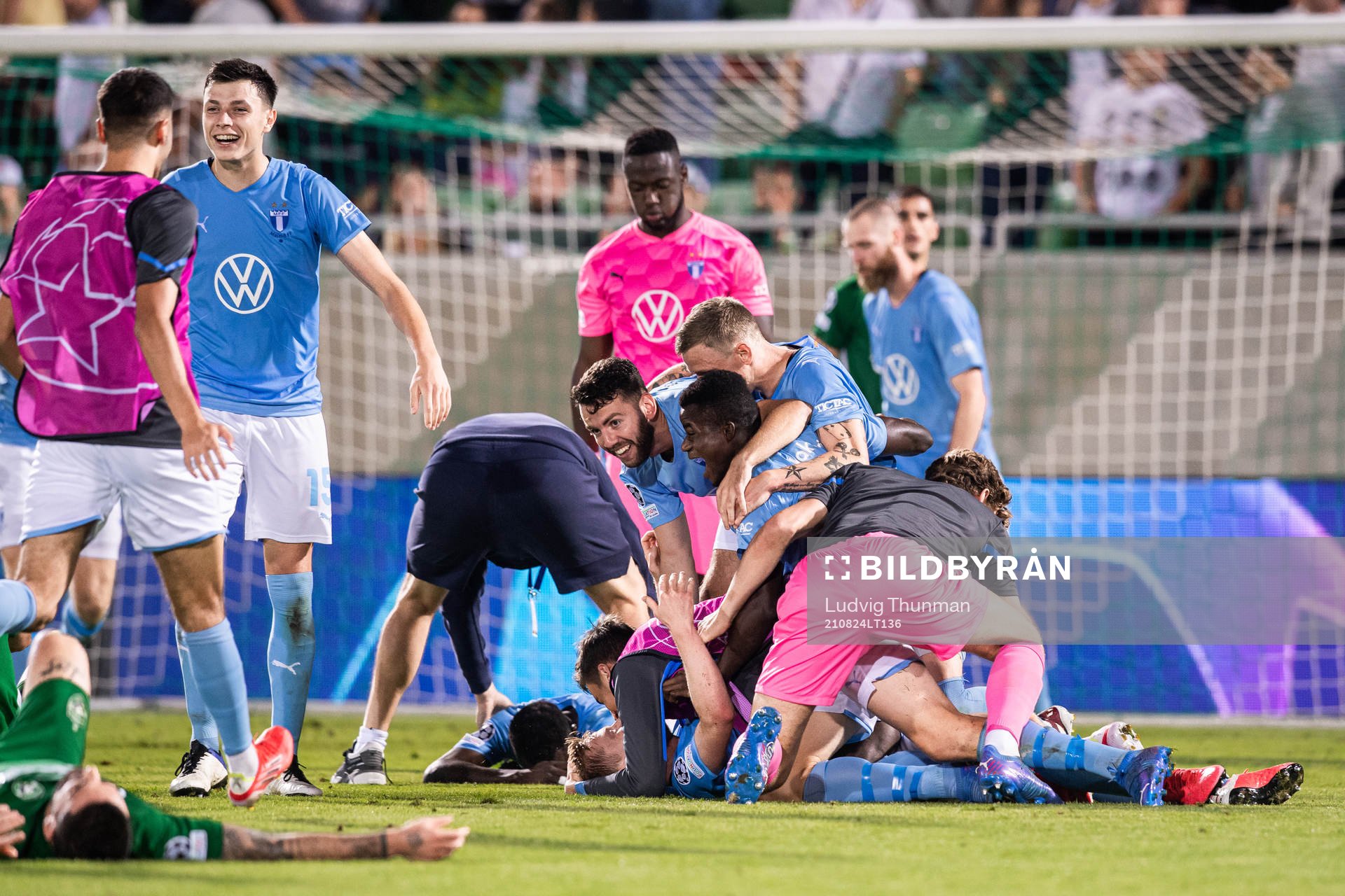 Players of Malmö FF celebrate
