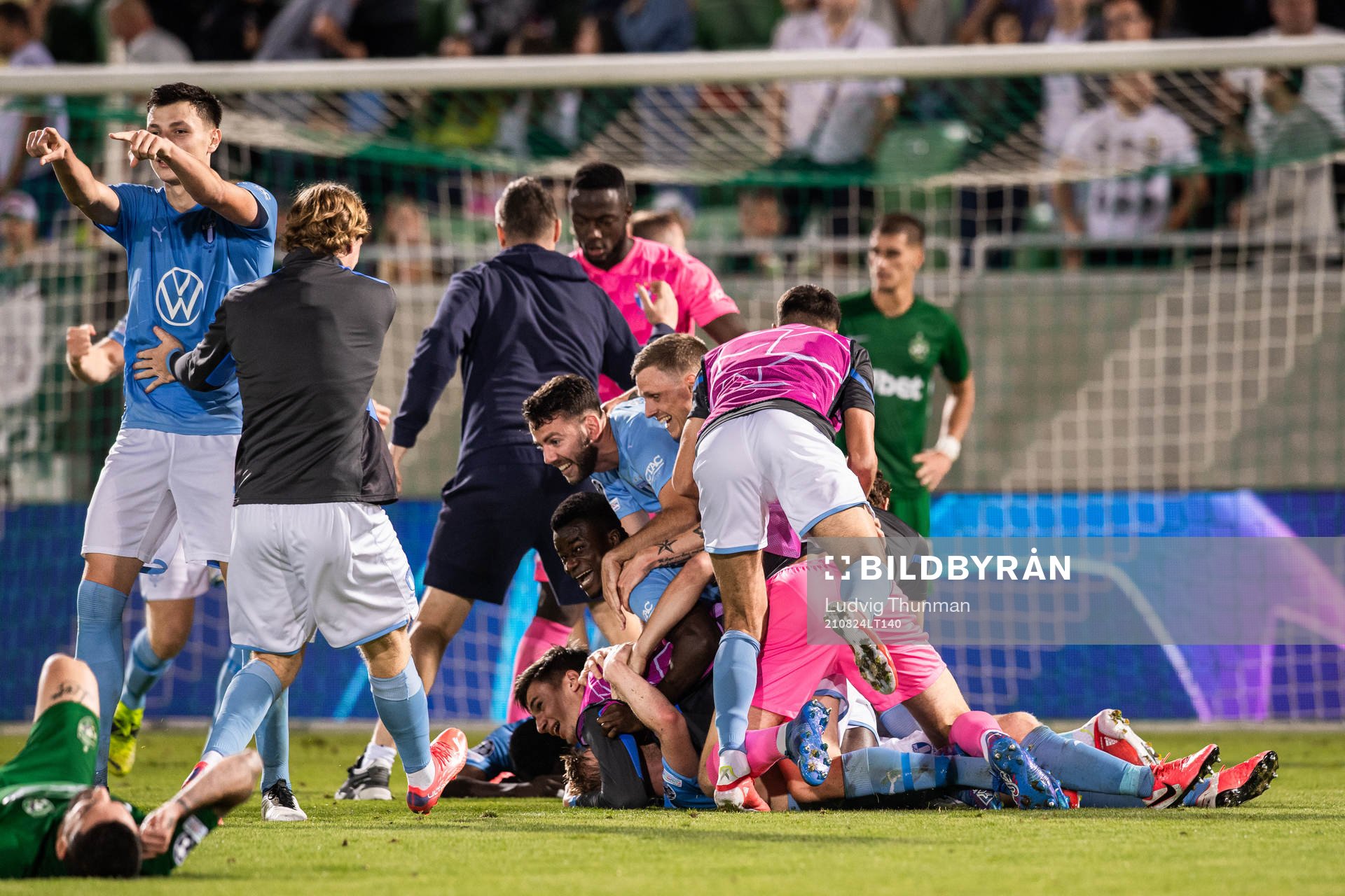 Players of Malmö FF celebrate