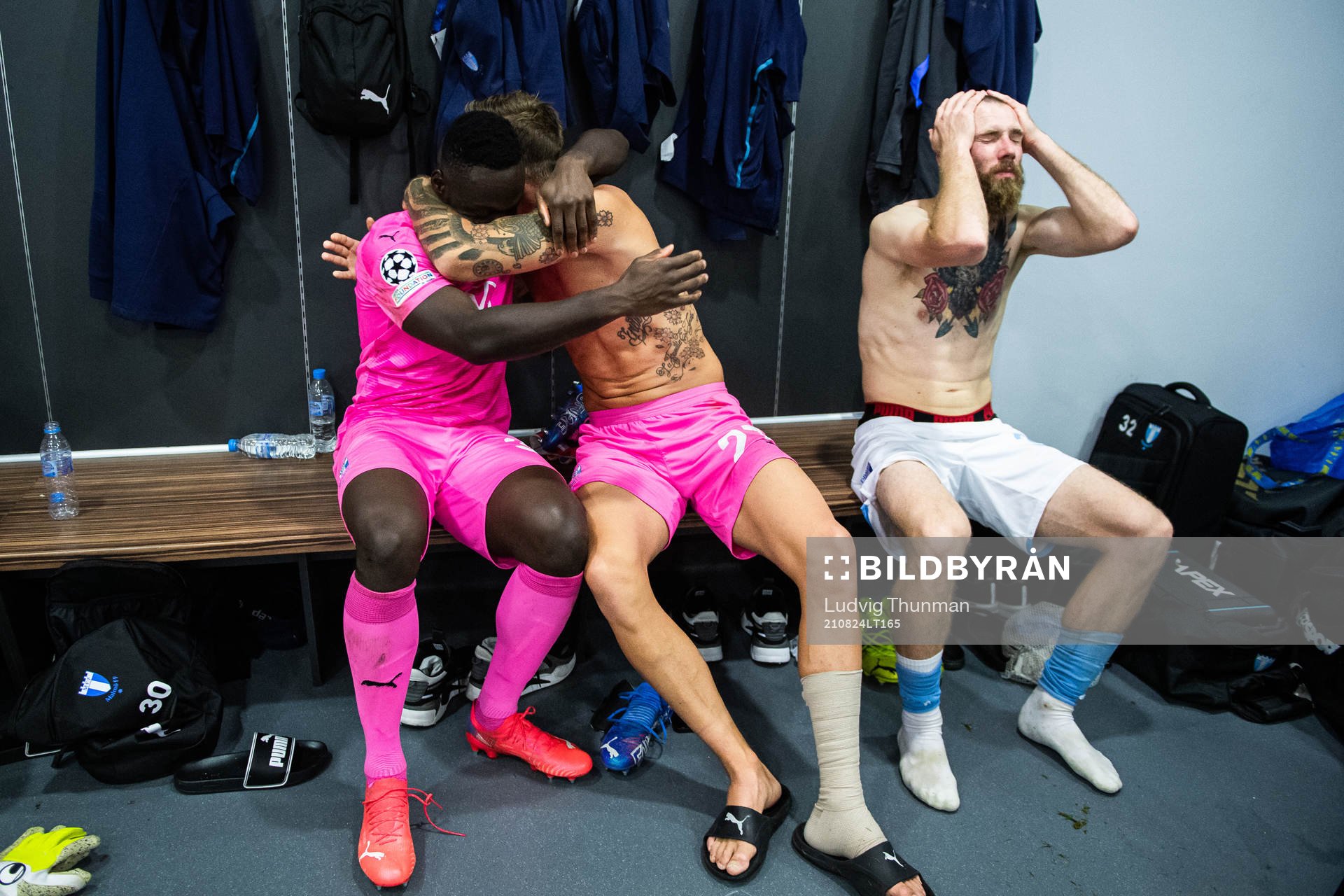 Goalkeeper Ismael Diawara, goalkeeper Johan Dahlin and Jo