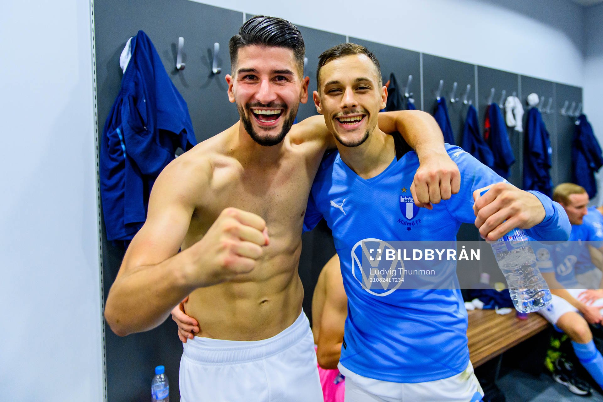Antonio Colak and Veljko Birmancevic of Malmö FF celebrate