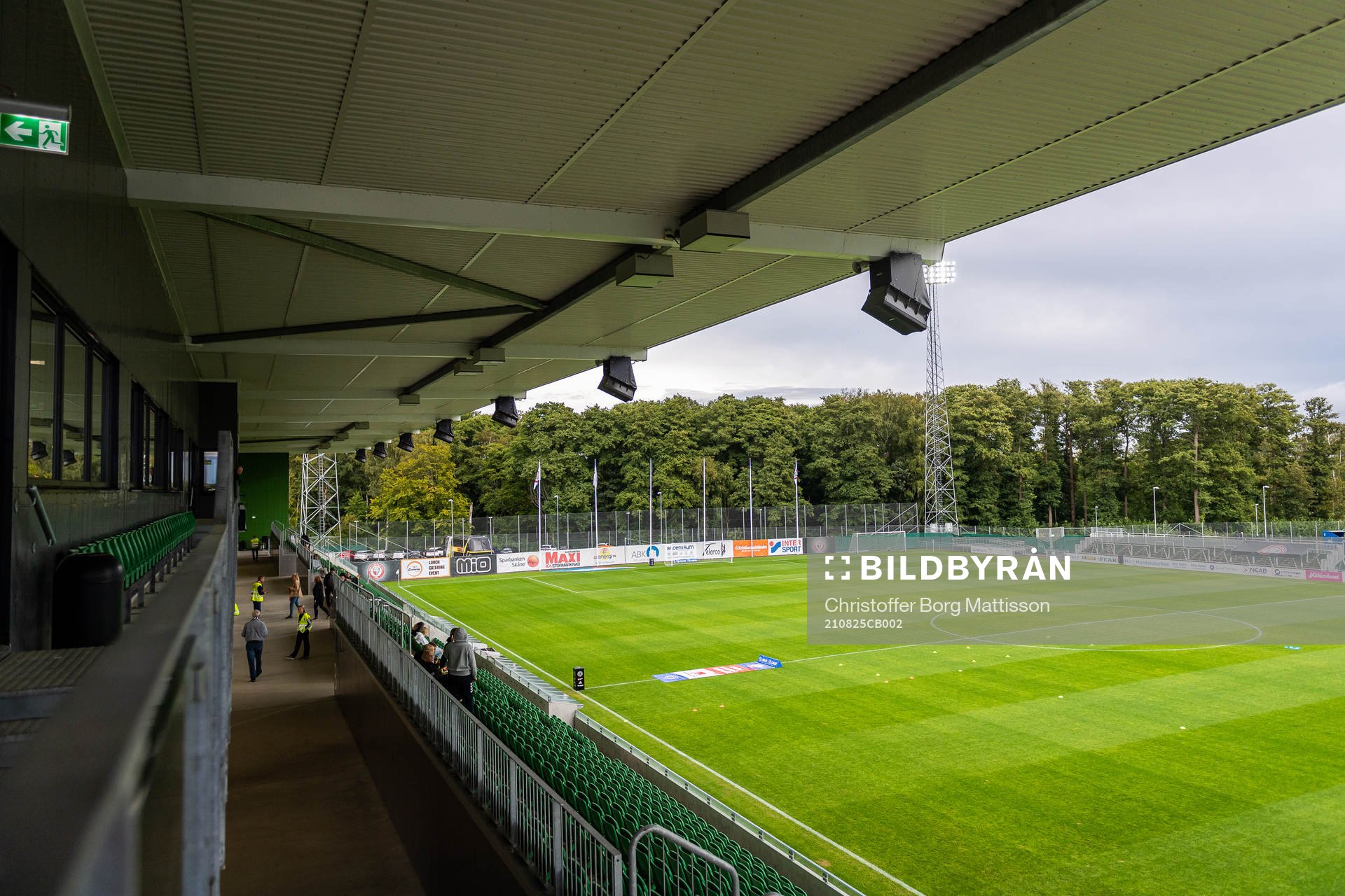 Interiör vy över Kristianstad Fotbollsarena