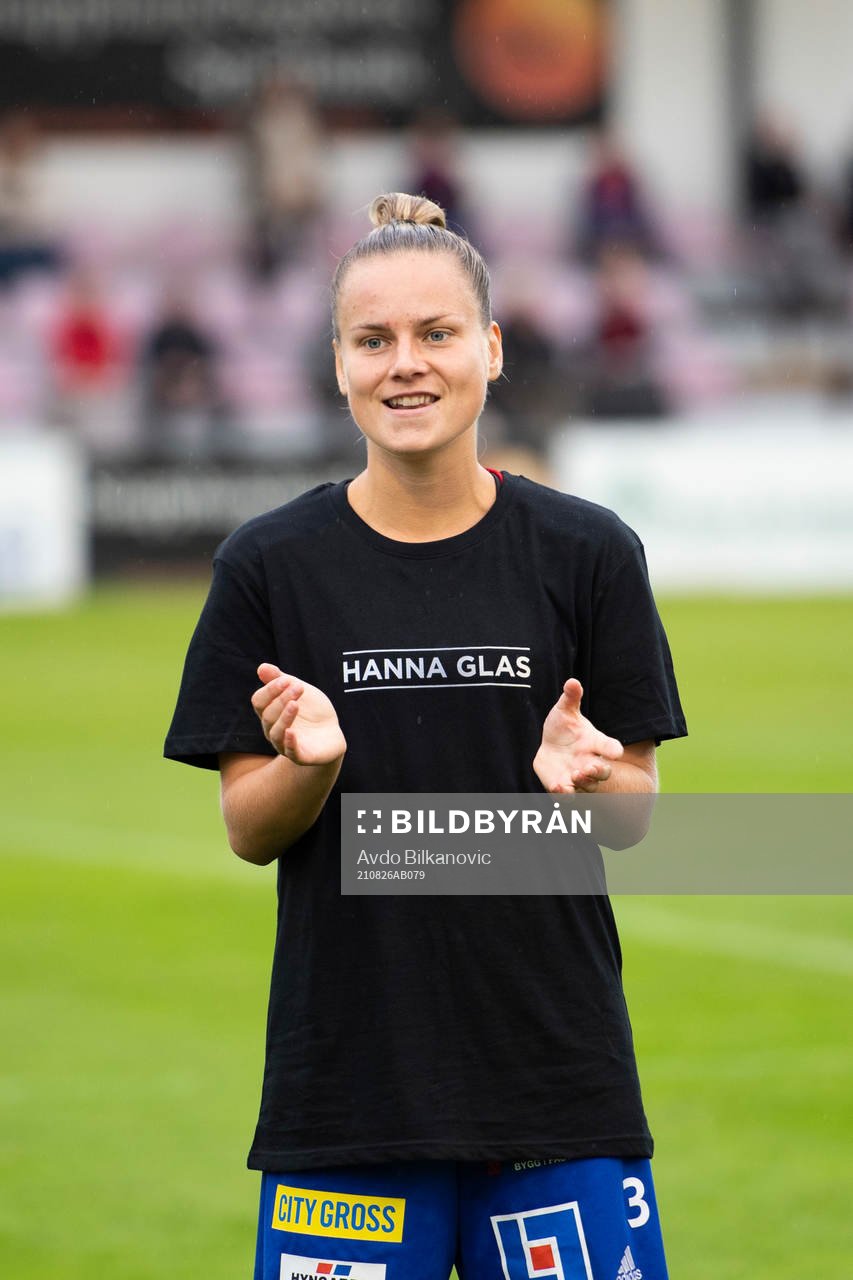 Vittsjös Julia Tunturi inför fotbollsmatchen i Damallsvenskan mellan Vittsjö och FC Rosengård den 26 augusti 2021 i Vittsjö. 