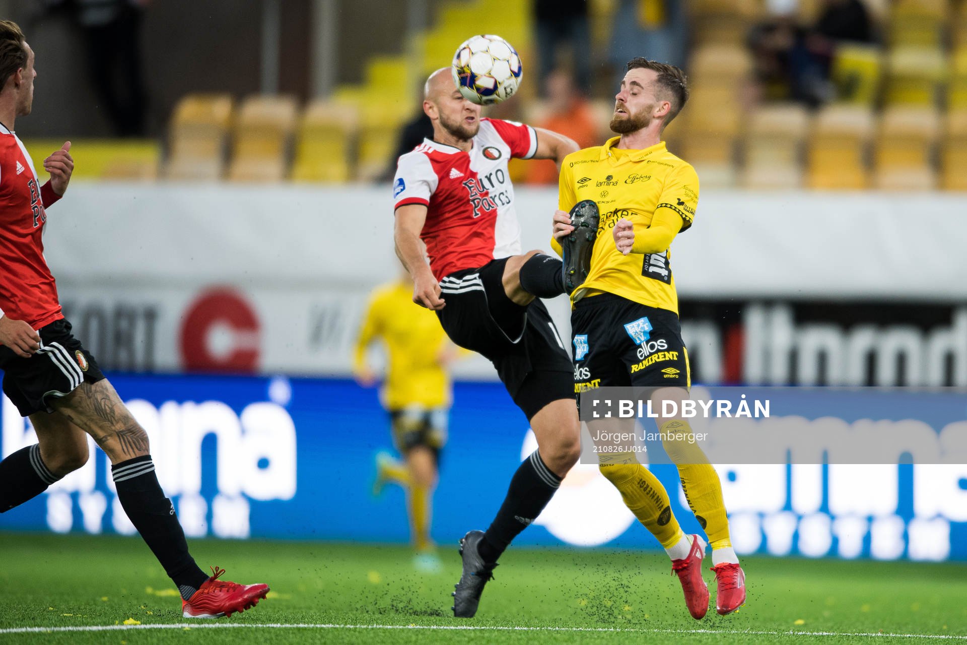 Gernot Trauner of Feyenoord and Rasmus Alm of Elfsborg