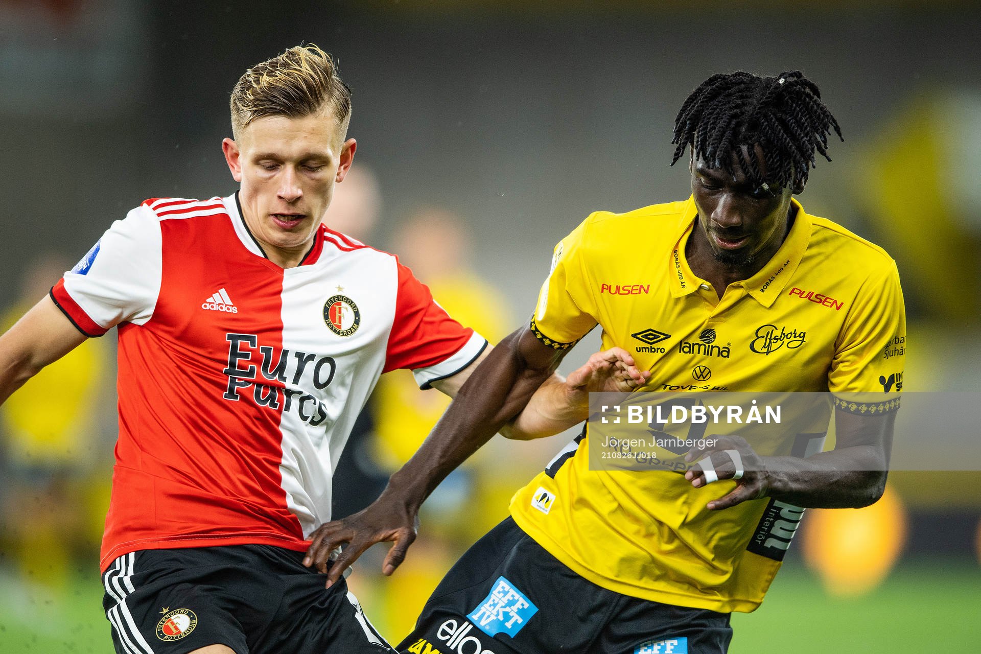 Marcus Pedersen of Feyenoord and Marokhy Ndione of Elfsborg