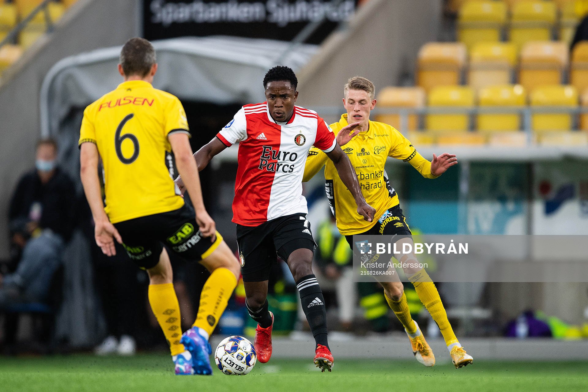 Luis Sinisterra of Feyenoord and Alexander Bernhadsson of