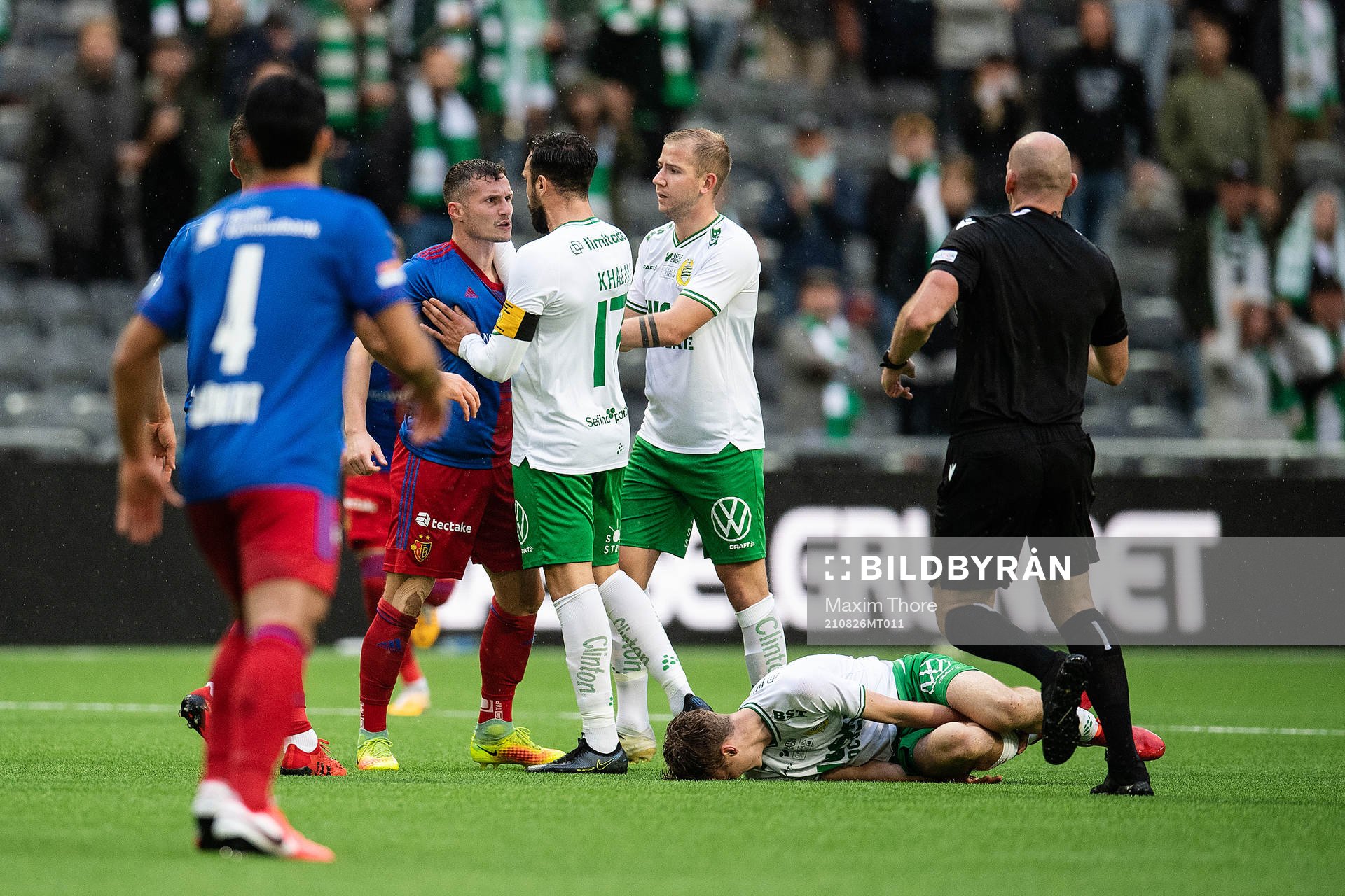 Taulant Xhaka of Basel and Abdul Khalili of Hammarby
