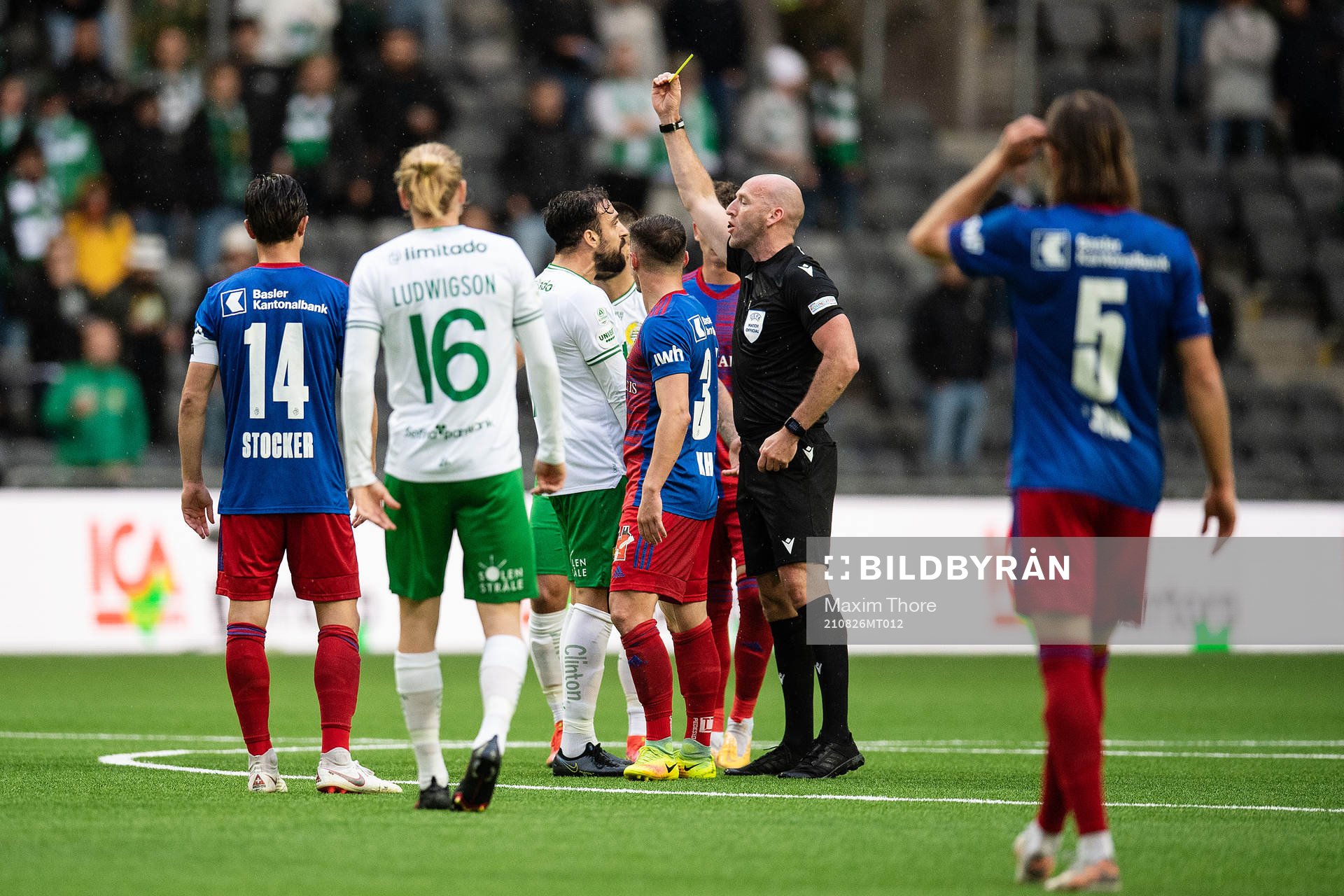 Abdul Khalili of Hammarby receives a yellow card
