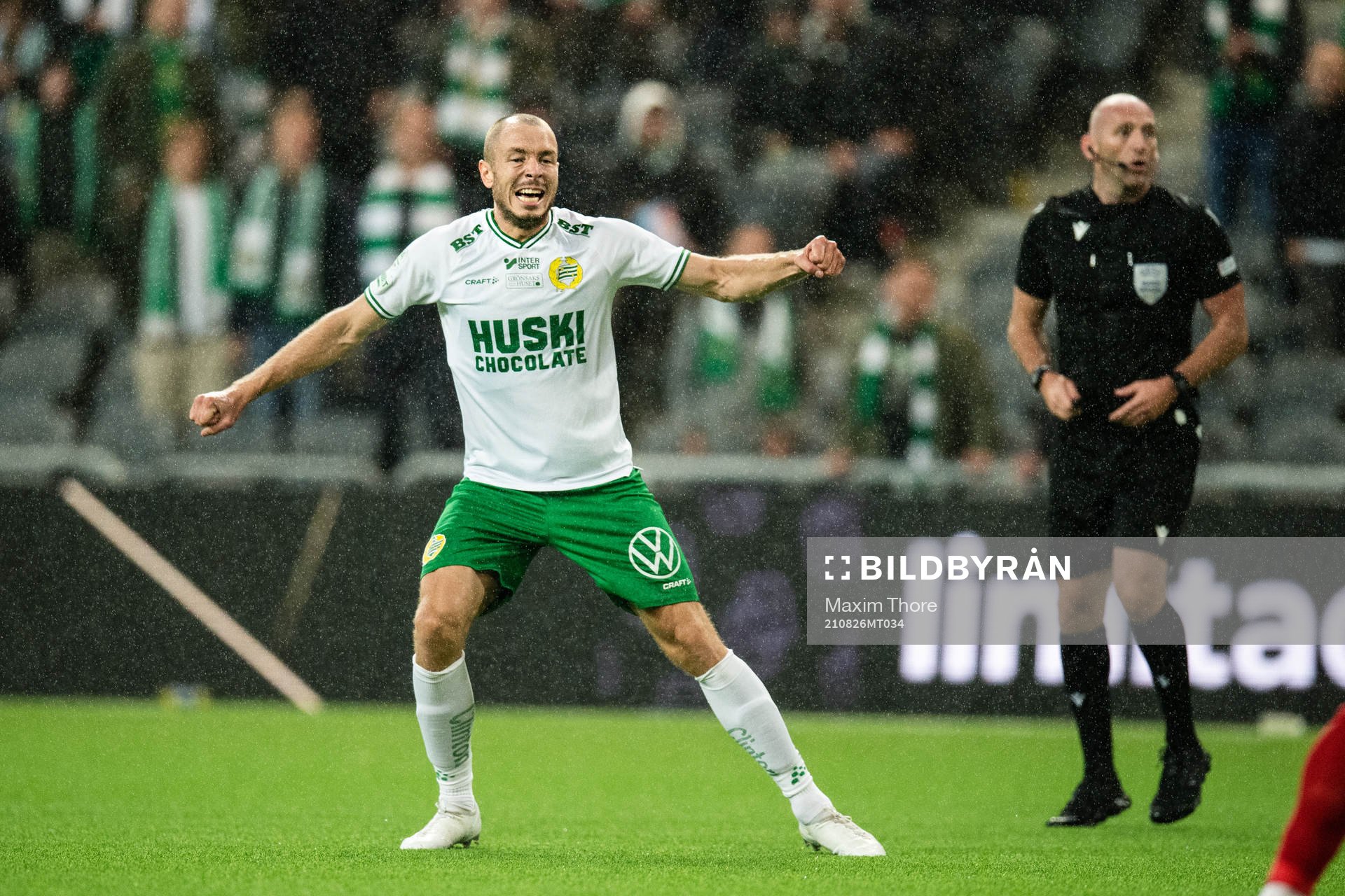 Jon Gudni Fjoluson of Hammarby celebrates scoring 2-0